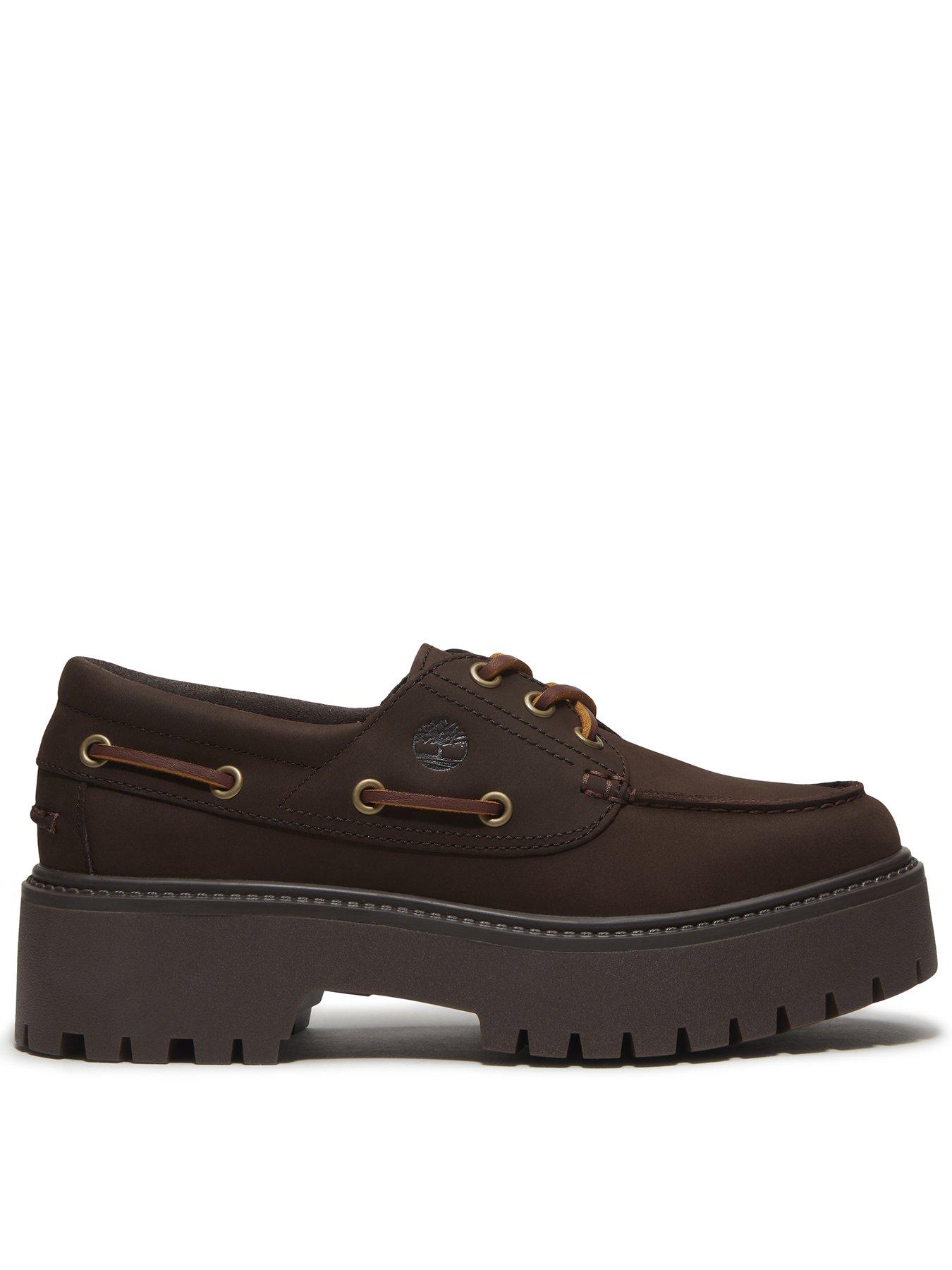 Image 1 of 6 of Timberland Stone Street Platform Boat Shoes - Dark Brown