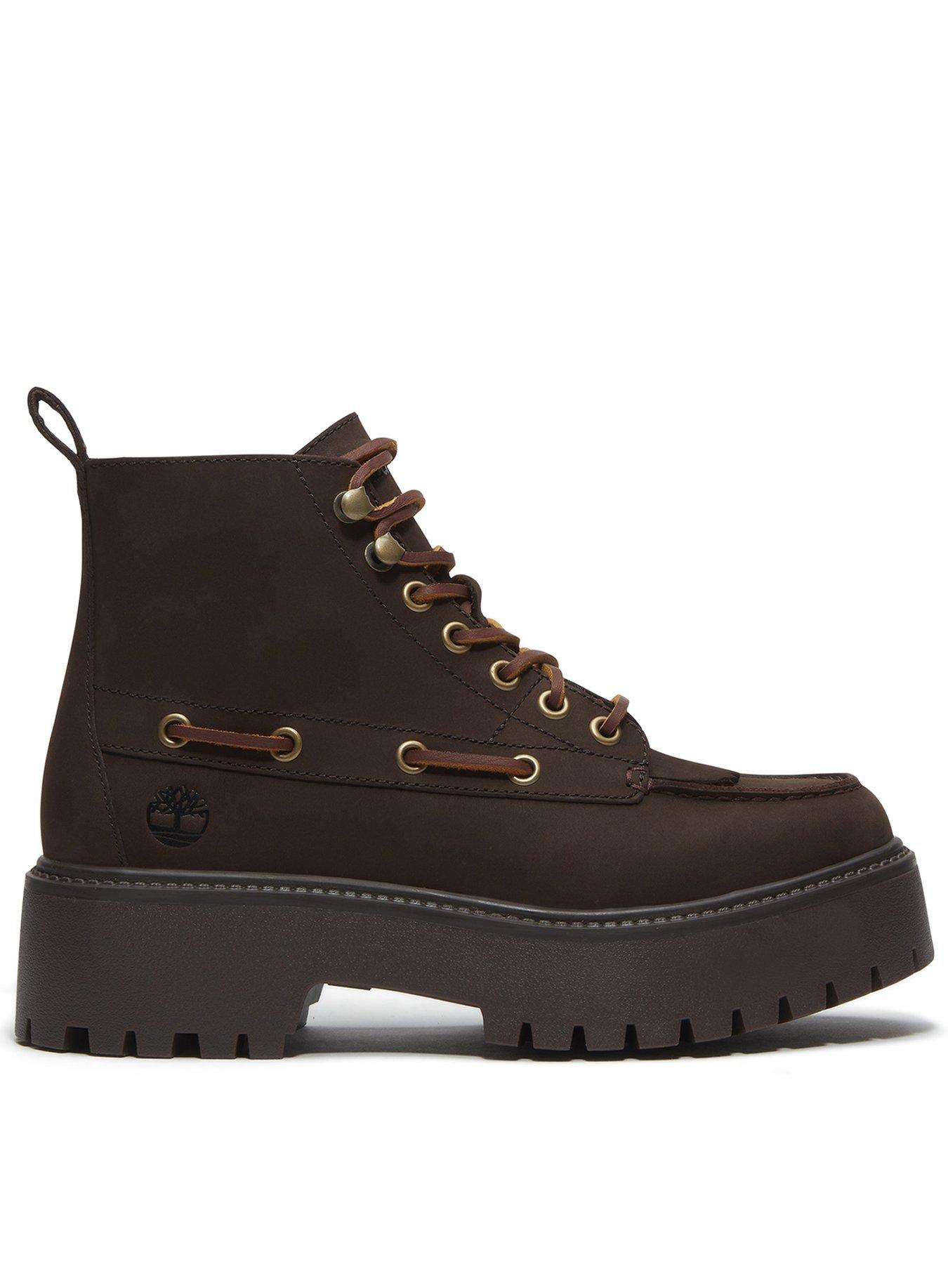 Image 1 of 7 of Timberland Stone Street Mid Lace Up Boot Dark Brown Nubuck