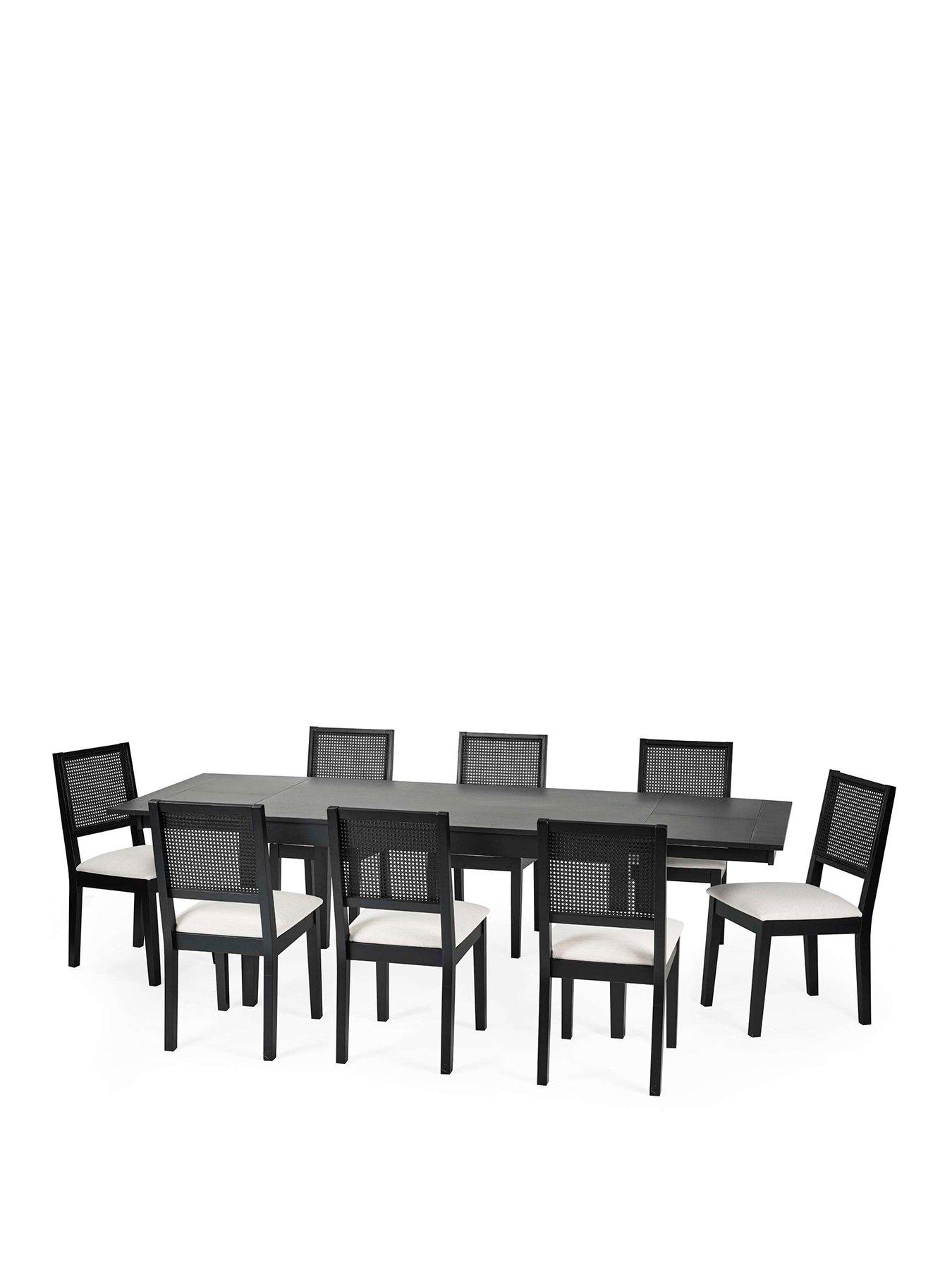 Image 2 of 7 of Julian Bowen Knoxley Black Extending Table And 8 Chairs