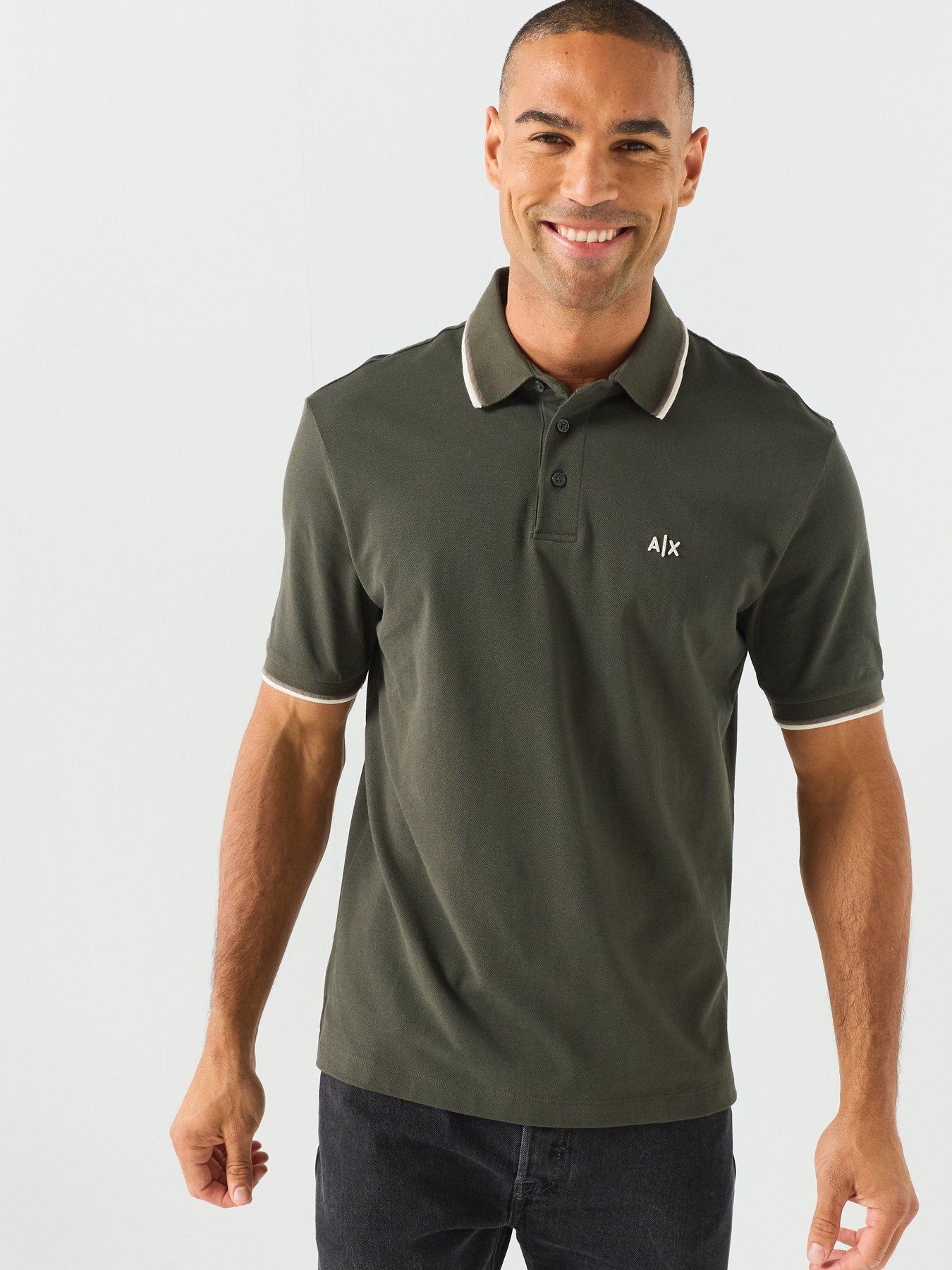 Armani Exchange Classic and Refined Cotton Piqué Polo Shirt - Green