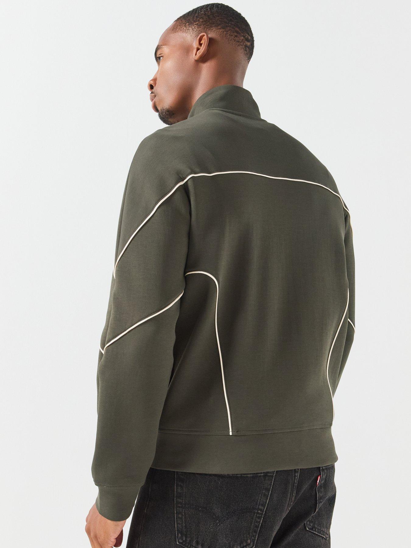 Image 2 of 6 of Armani Exchange Circle Badge Logo Piped Track Top - Black