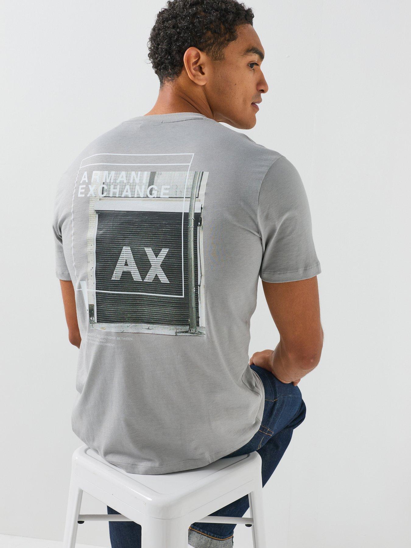 Image 2 of 6 of Armani Exchange Garage Back Graphic T-Shirt - Grey