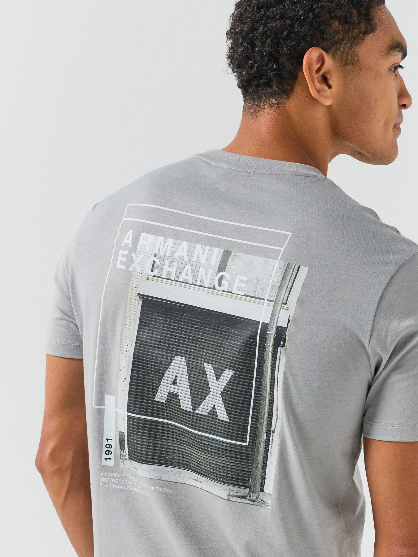 Image 6 of 6 of Armani Exchange Garage Back Graphic T-Shirt - Grey