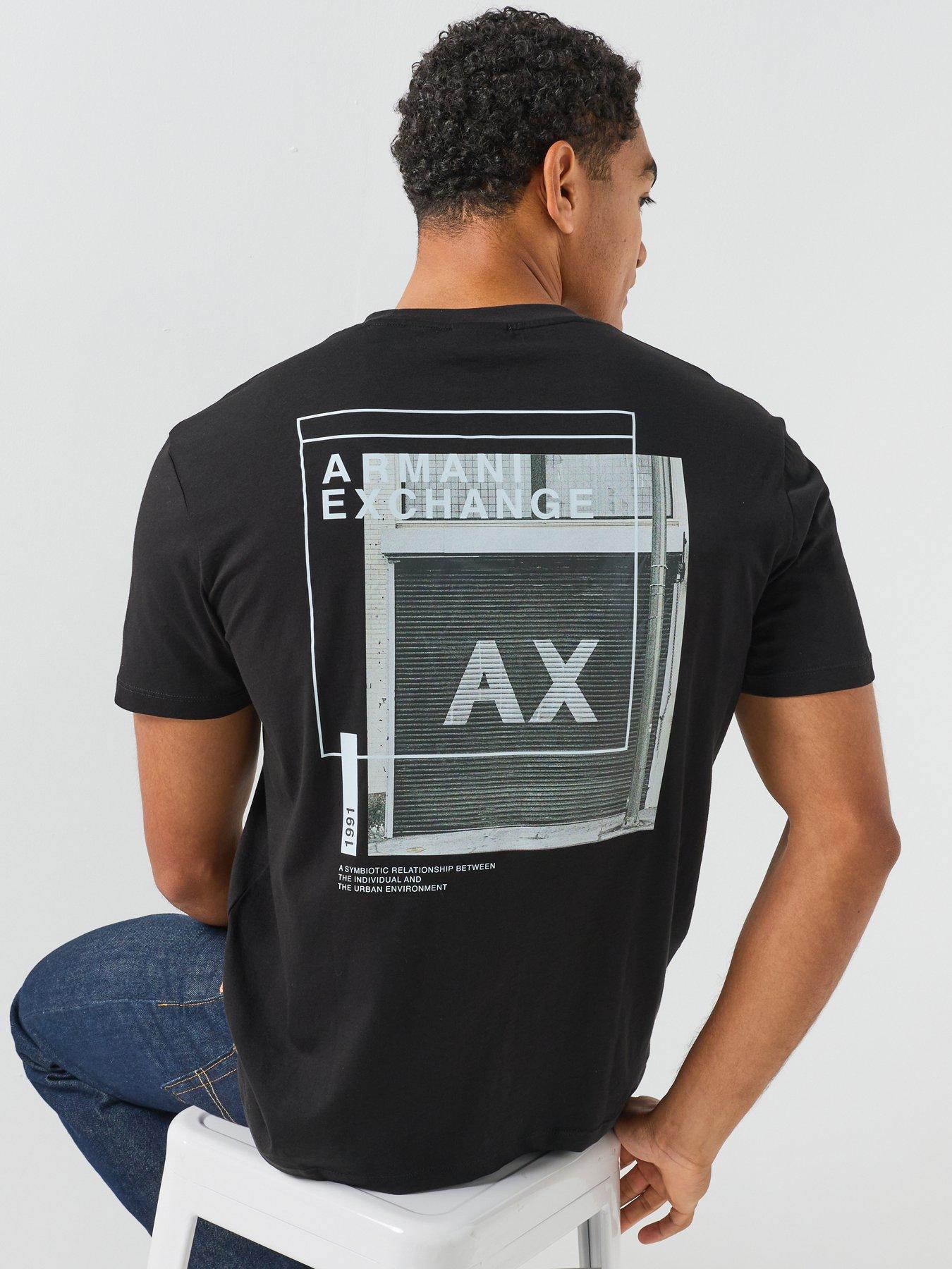Image 1 of 6 of Armani Exchange Garage Back Graphic T-Shirt - Black
