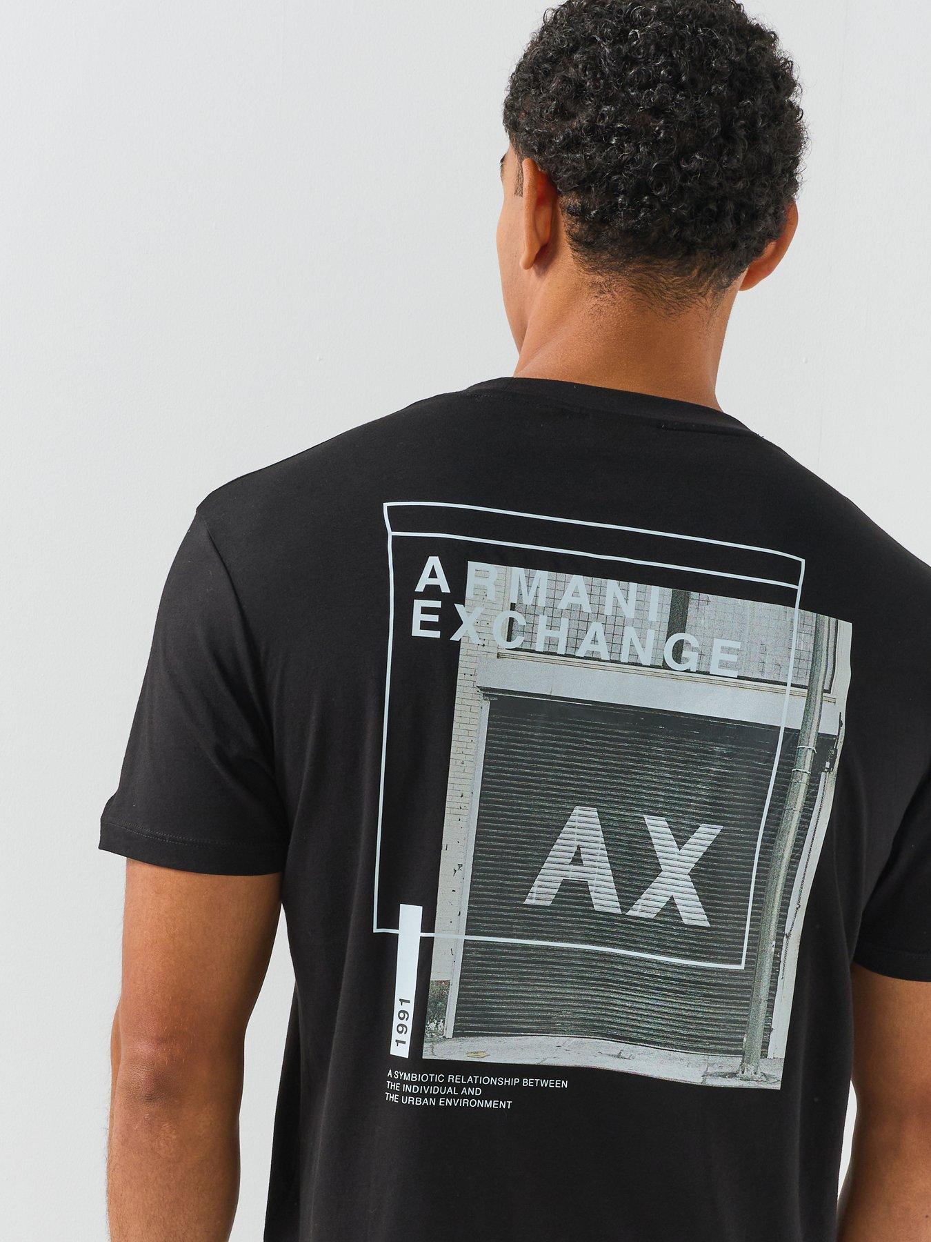Image 2 of 6 of Armani Exchange Garage Back Graphic T-Shirt - Black
