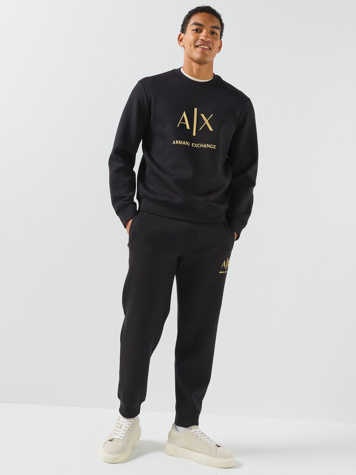 Image 5 of 6 of Armani Exchange Logo Tracksuit Bottoms - Black