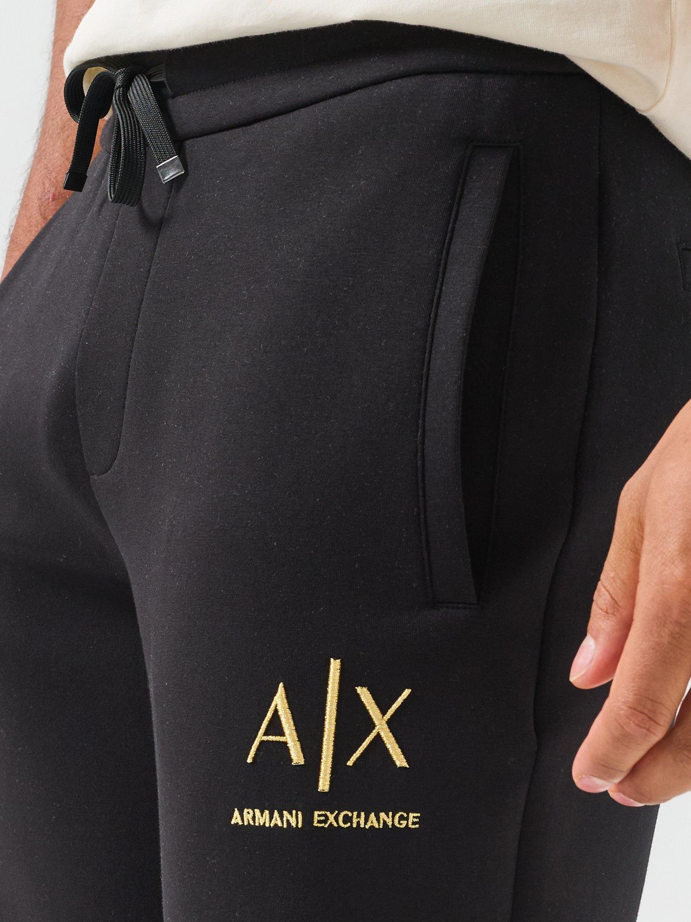 Image 6 of 6 of Armani Exchange Logo Tracksuit Bottoms - Black
