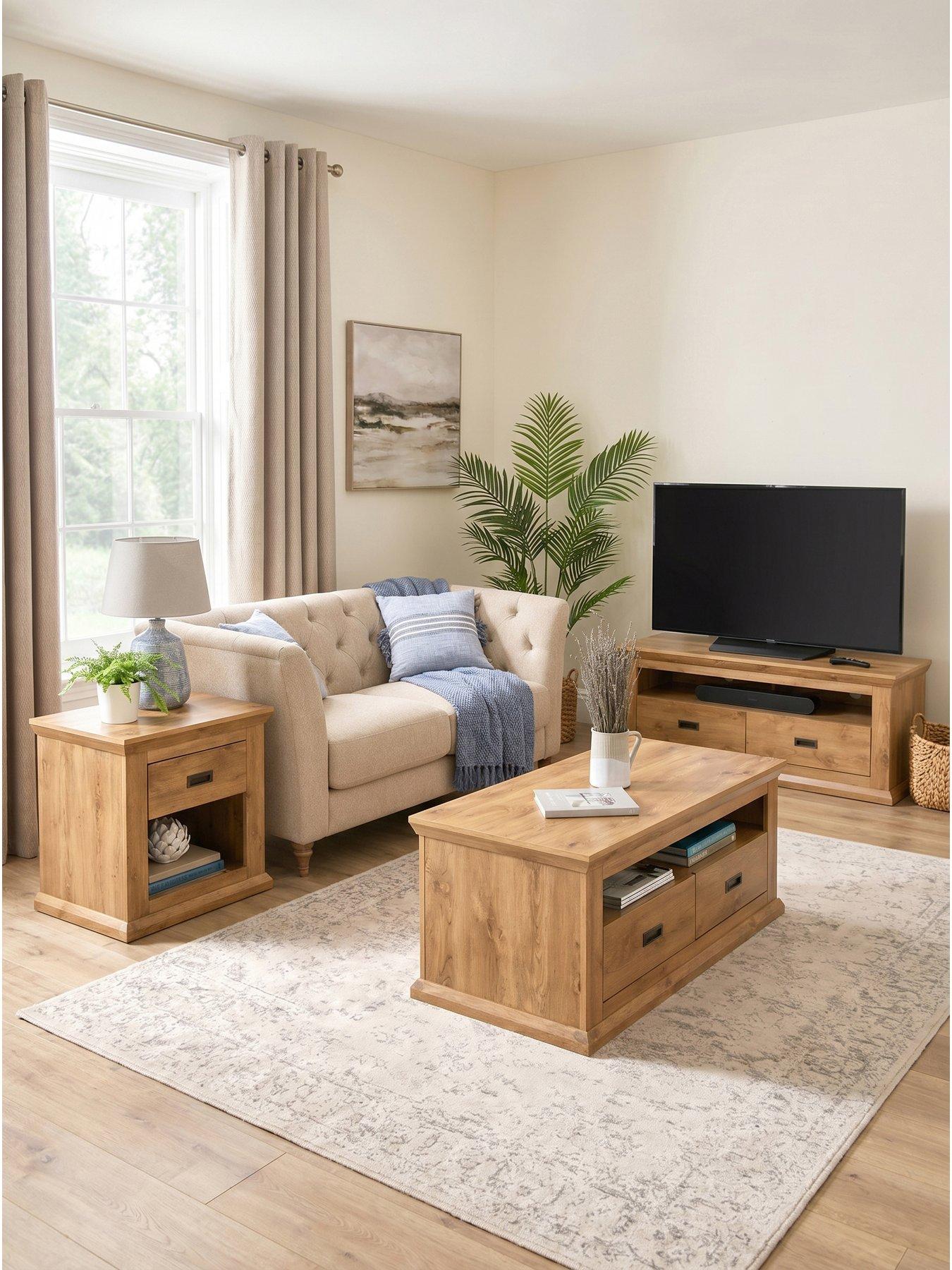 Image 1 of 7 of The Very Collection 3 Piece&nbsp;Clifton Package -&nbsp;Lamp Table, Coffee Table and&nbsp;Wide TV Unit - FSC&reg; Certified