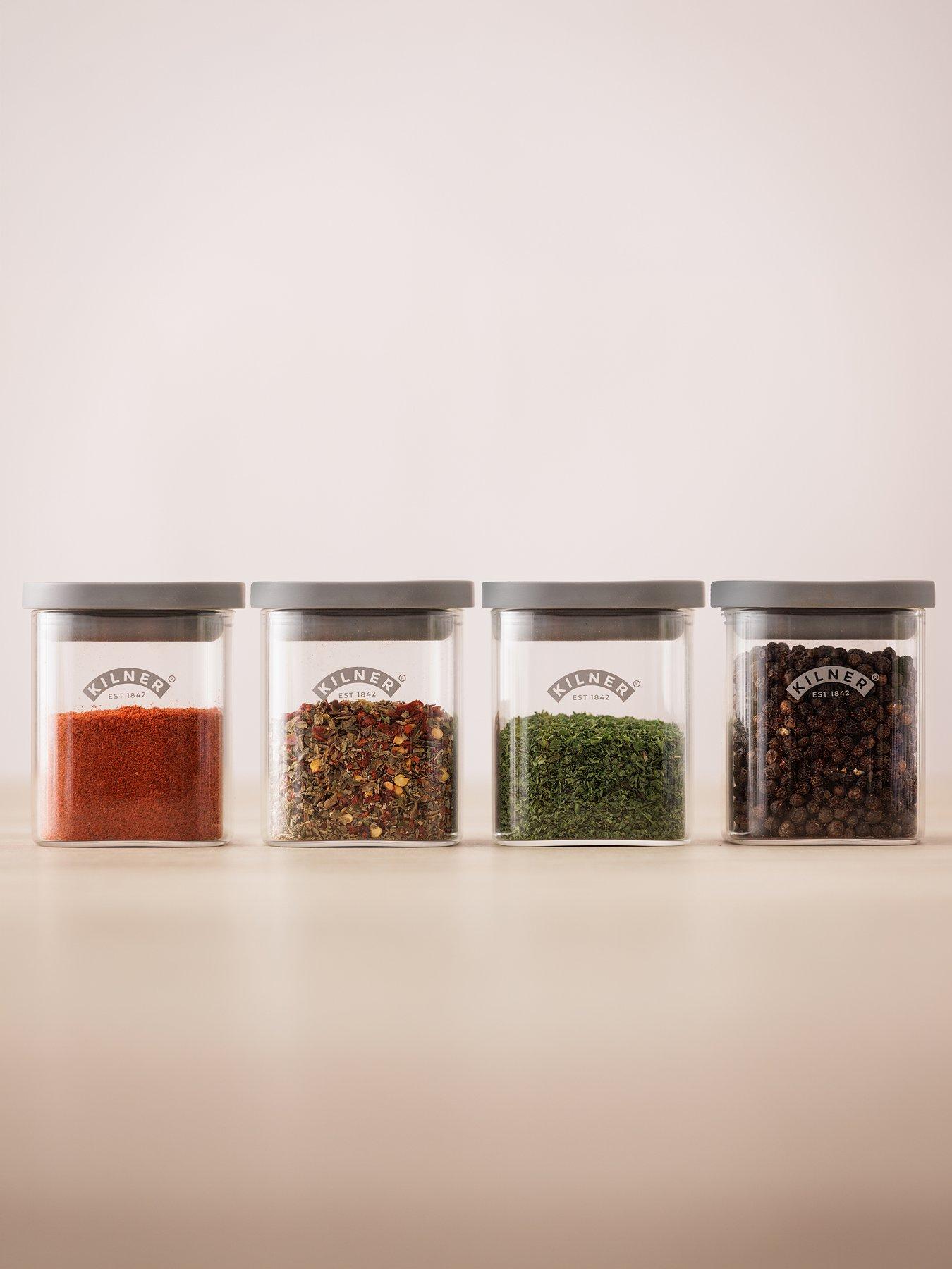 KILNER Fresh Storage 4pce Spice Jar Set 0.16 Litre