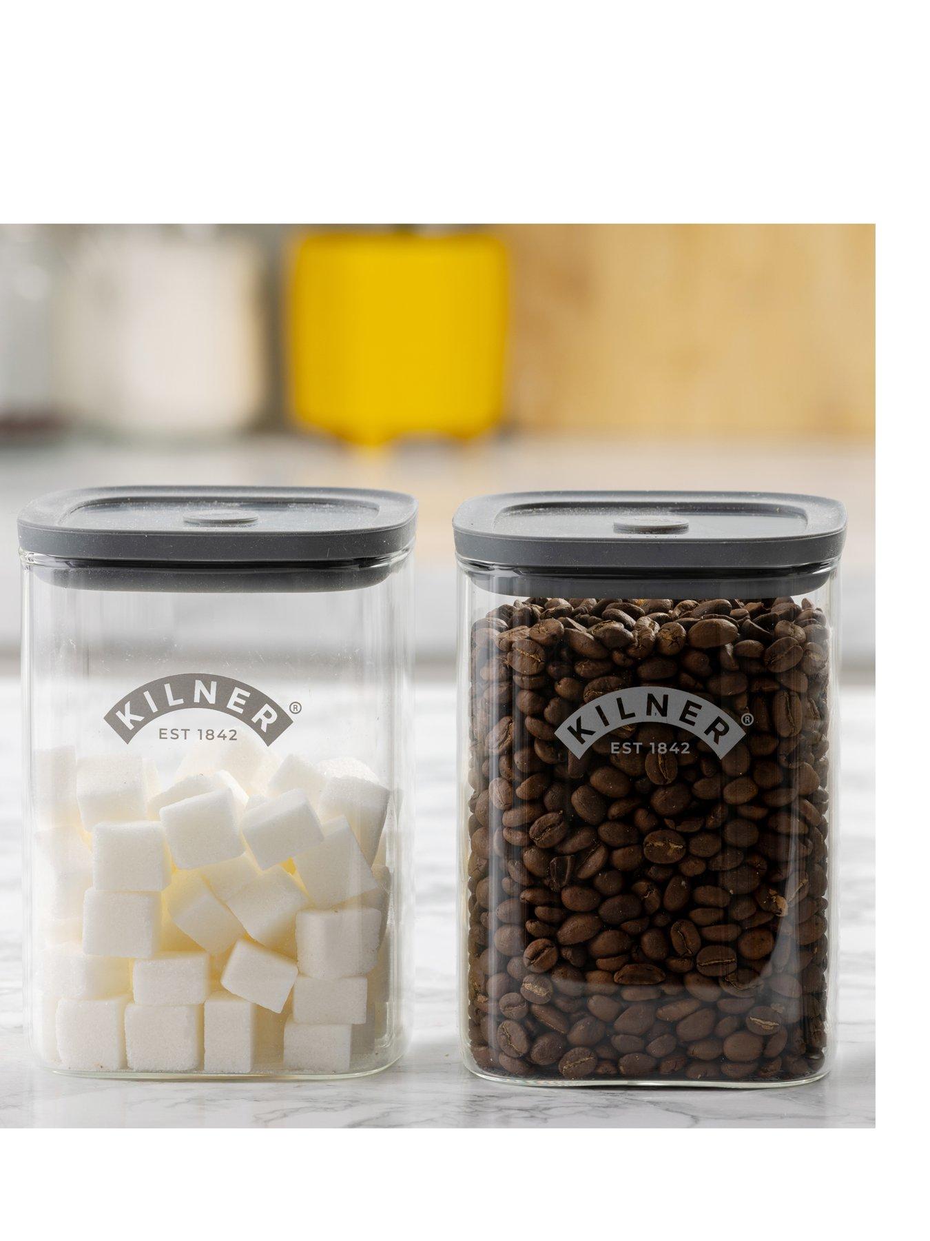 Kilner Fresh Storage Square Jar 1L Set Of 2 in One Colour