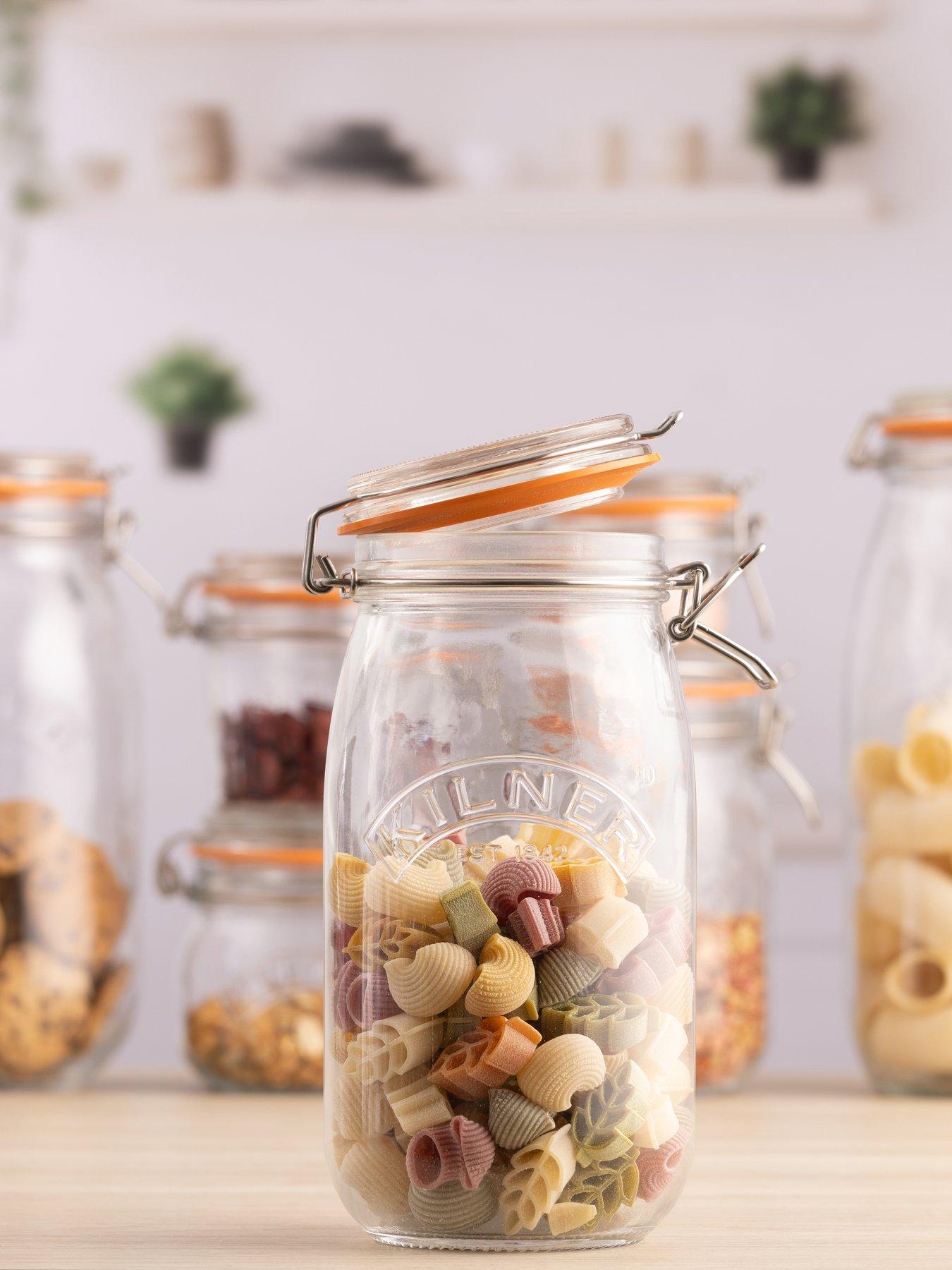 KILNER Set Of 4 Clip Top Round Jars 1.5 Litre