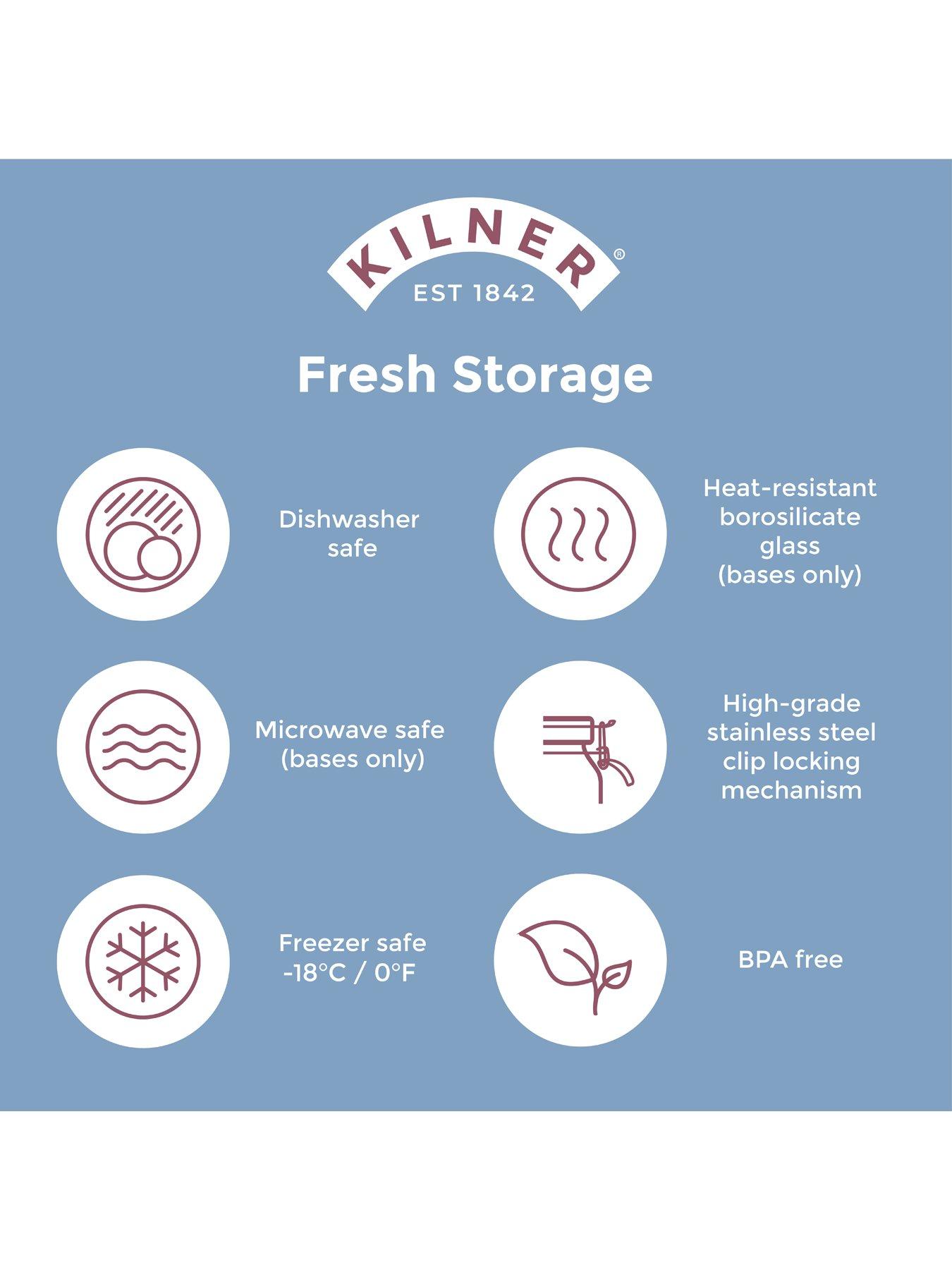 Image 5 of 6 of KILNER New Fresh Storage Rectangle 0.63l Set Of 3