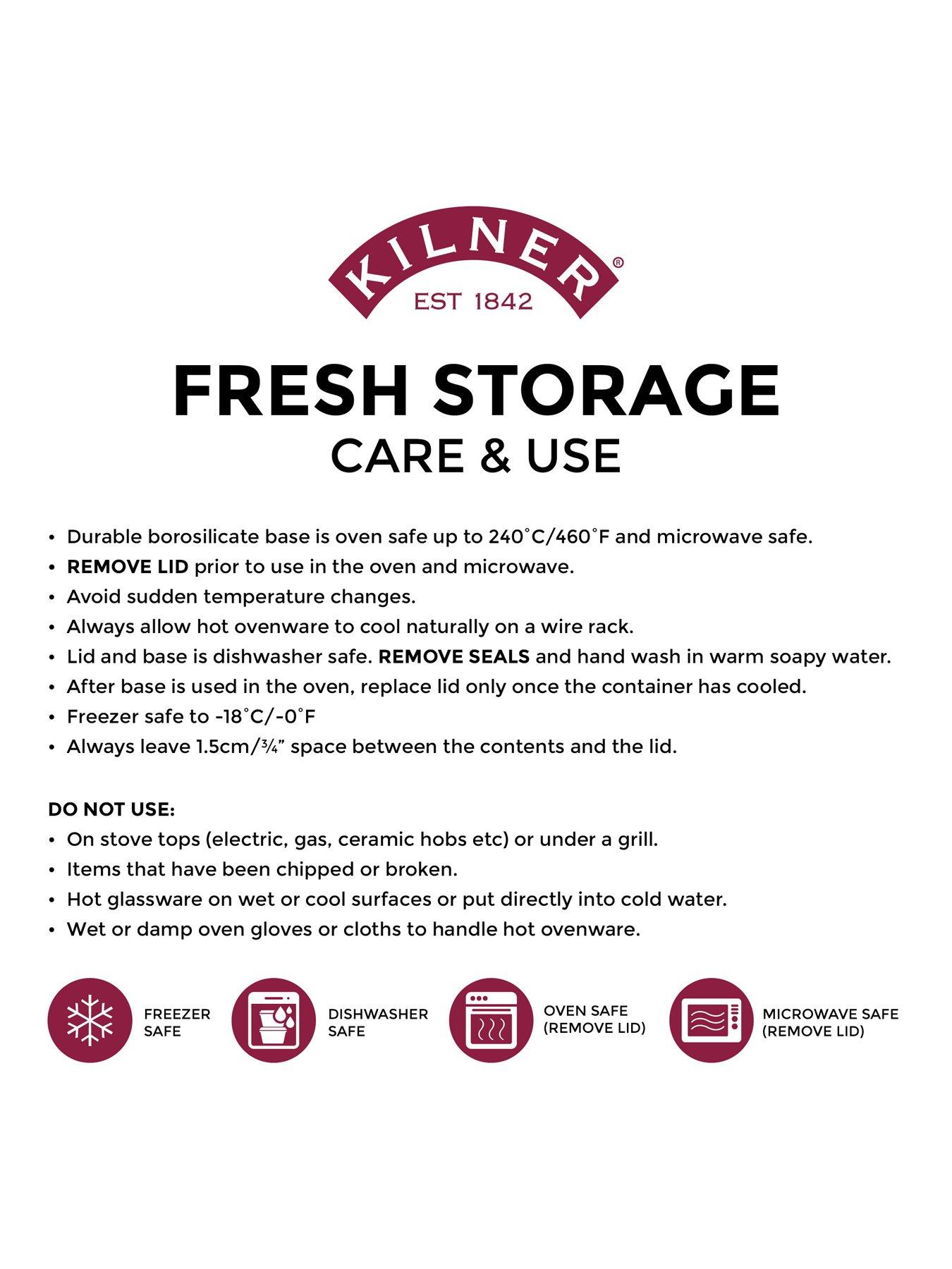 Image 6 of 6 of KILNER New Fresh Storage Rectangle 0.63l Set Of 3