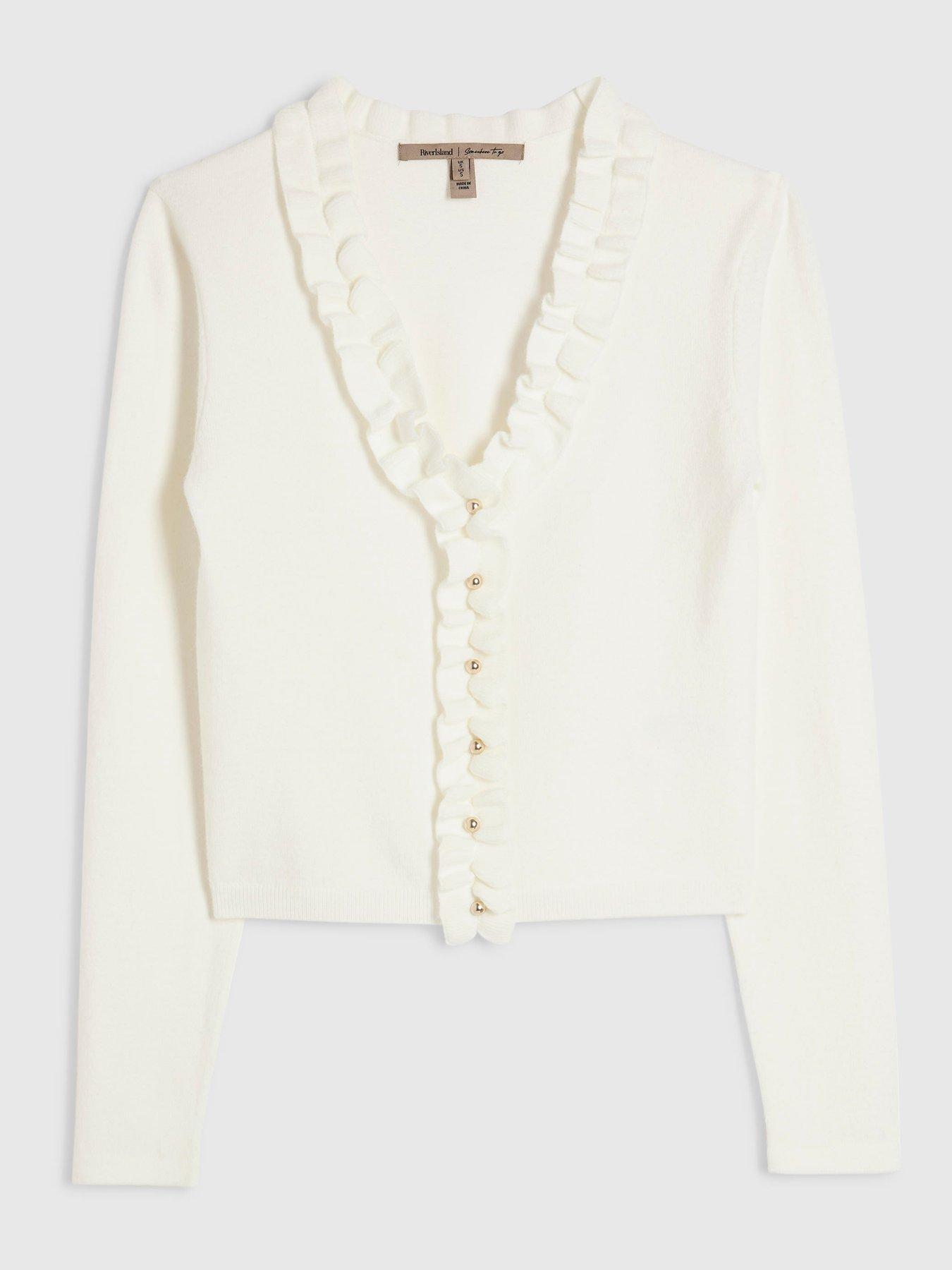 Image 5 of 6 of River Island Dolly Ruffled Long Sleeve Cardigan