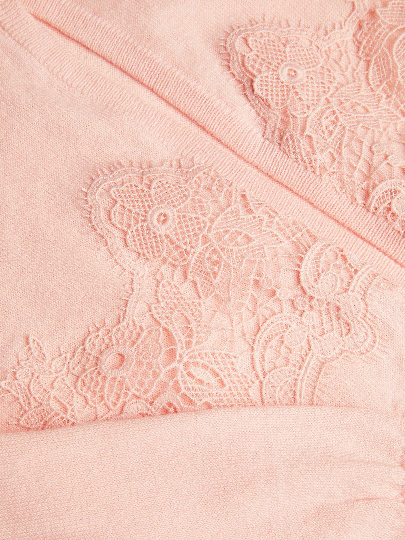 Image 4 of 4 of Monsoon Girls Harper Pearl Button Lace Cardigan - Pink