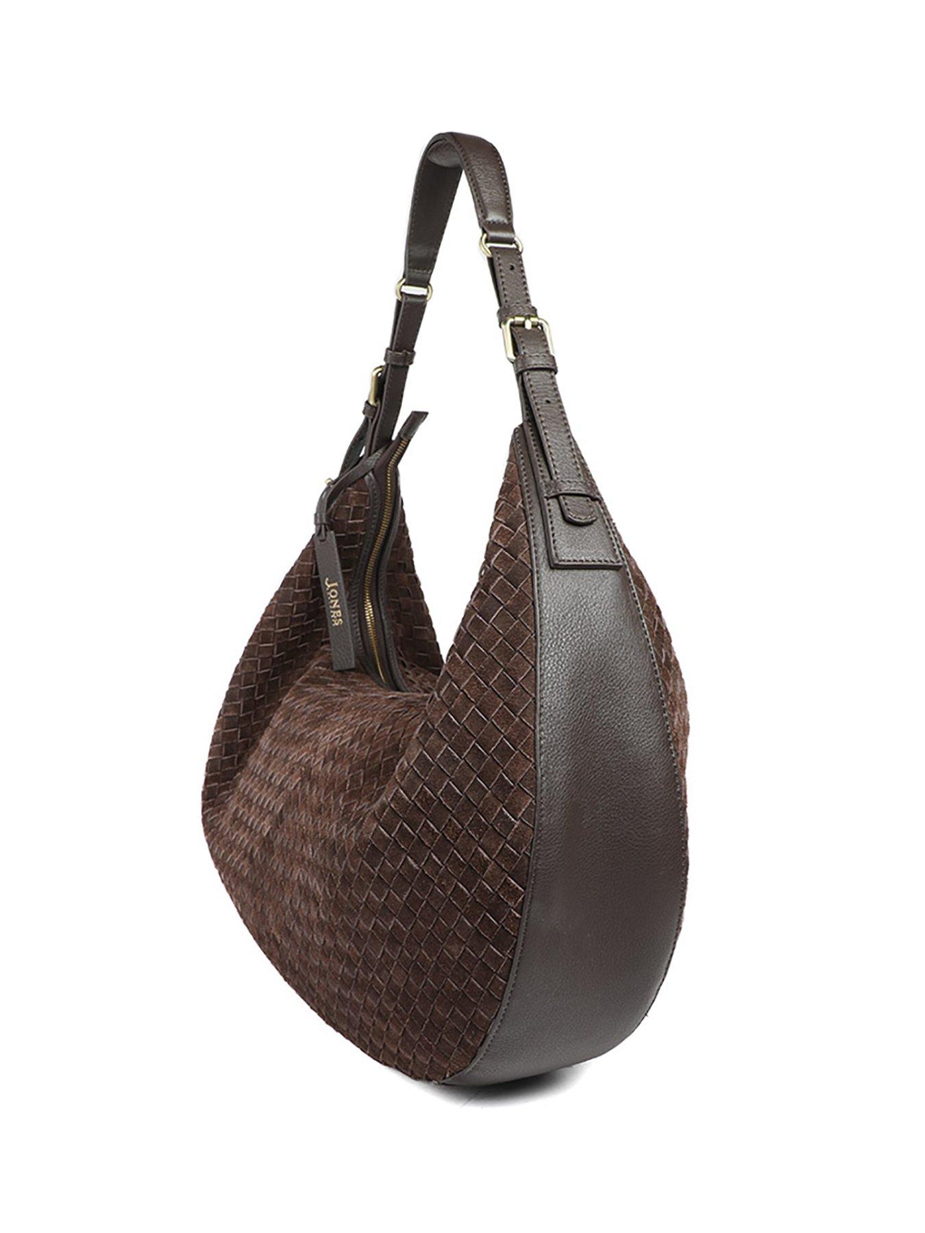 Image 3 of 7 of Jones Bootmaker Ysabelle Suede Chocolate Shoulder Bag