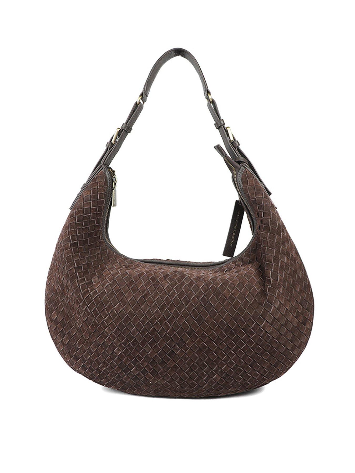 Image 5 of 7 of Jones Bootmaker Ysabelle Suede Chocolate Shoulder Bag