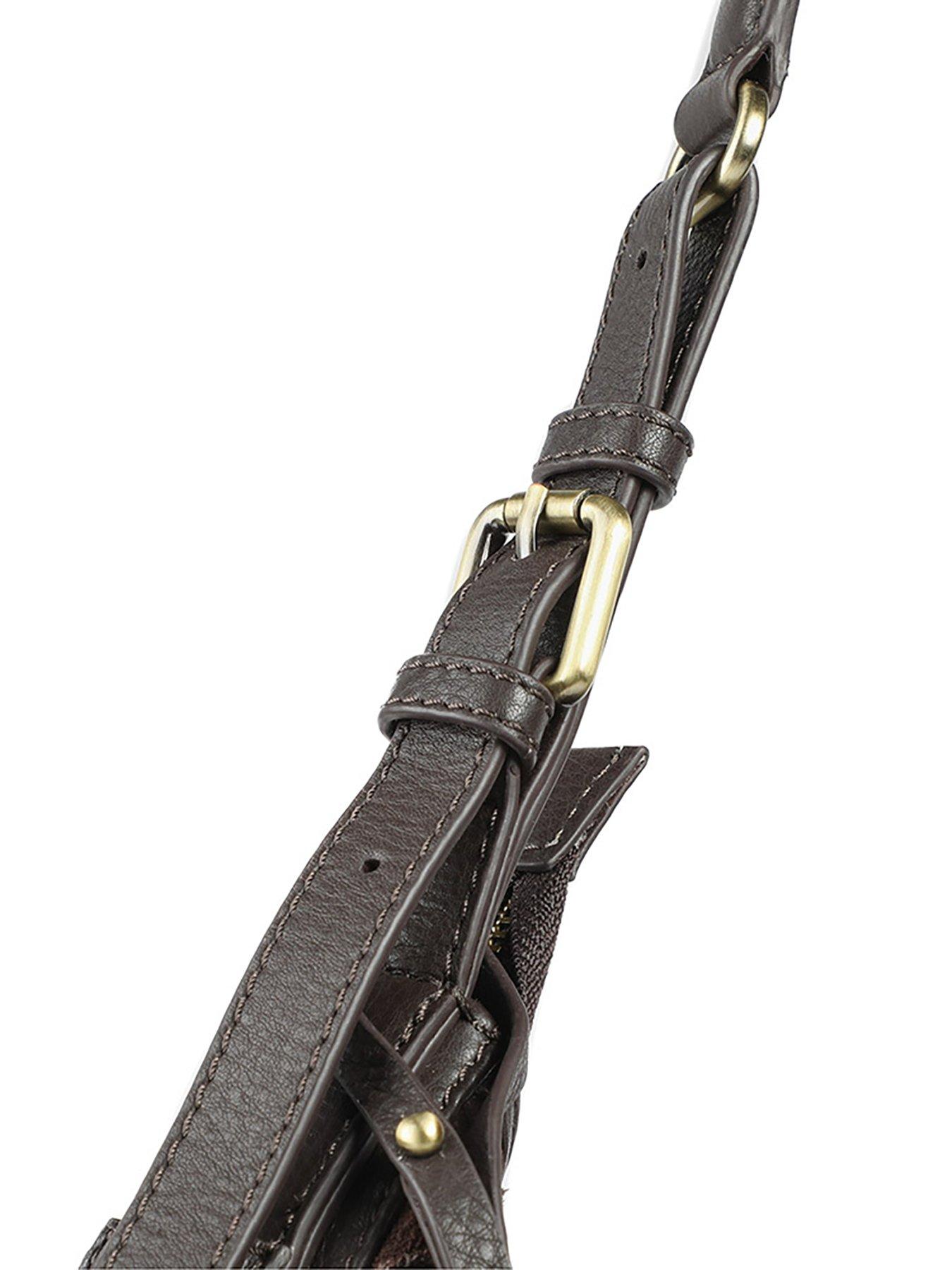 Image 7 of 7 of Jones Bootmaker Ysabelle Suede Chocolate Shoulder Bag