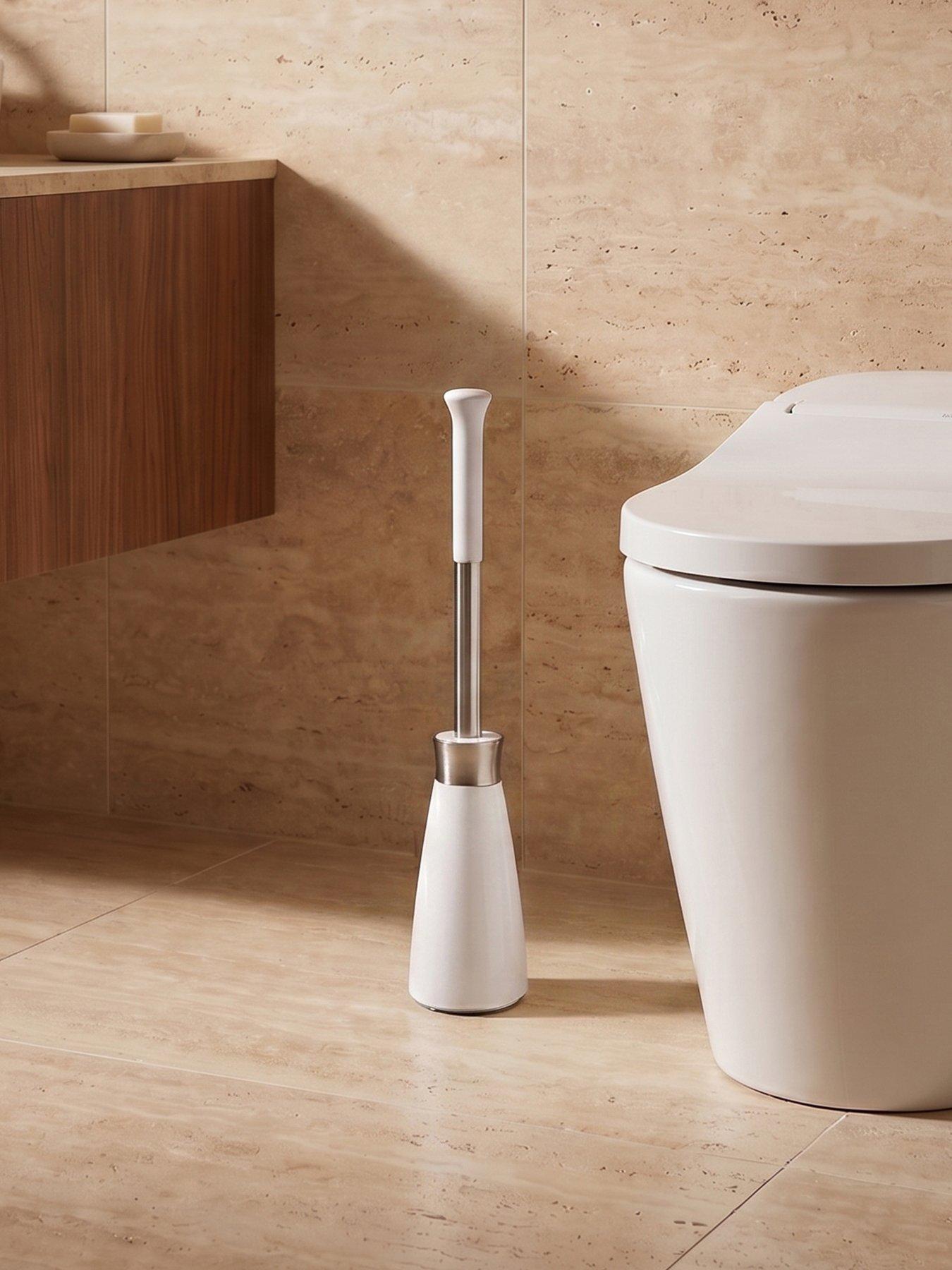 Image 1 of 6 of Simplehuman Toilet Brush, White Plastic & Stainless Steel