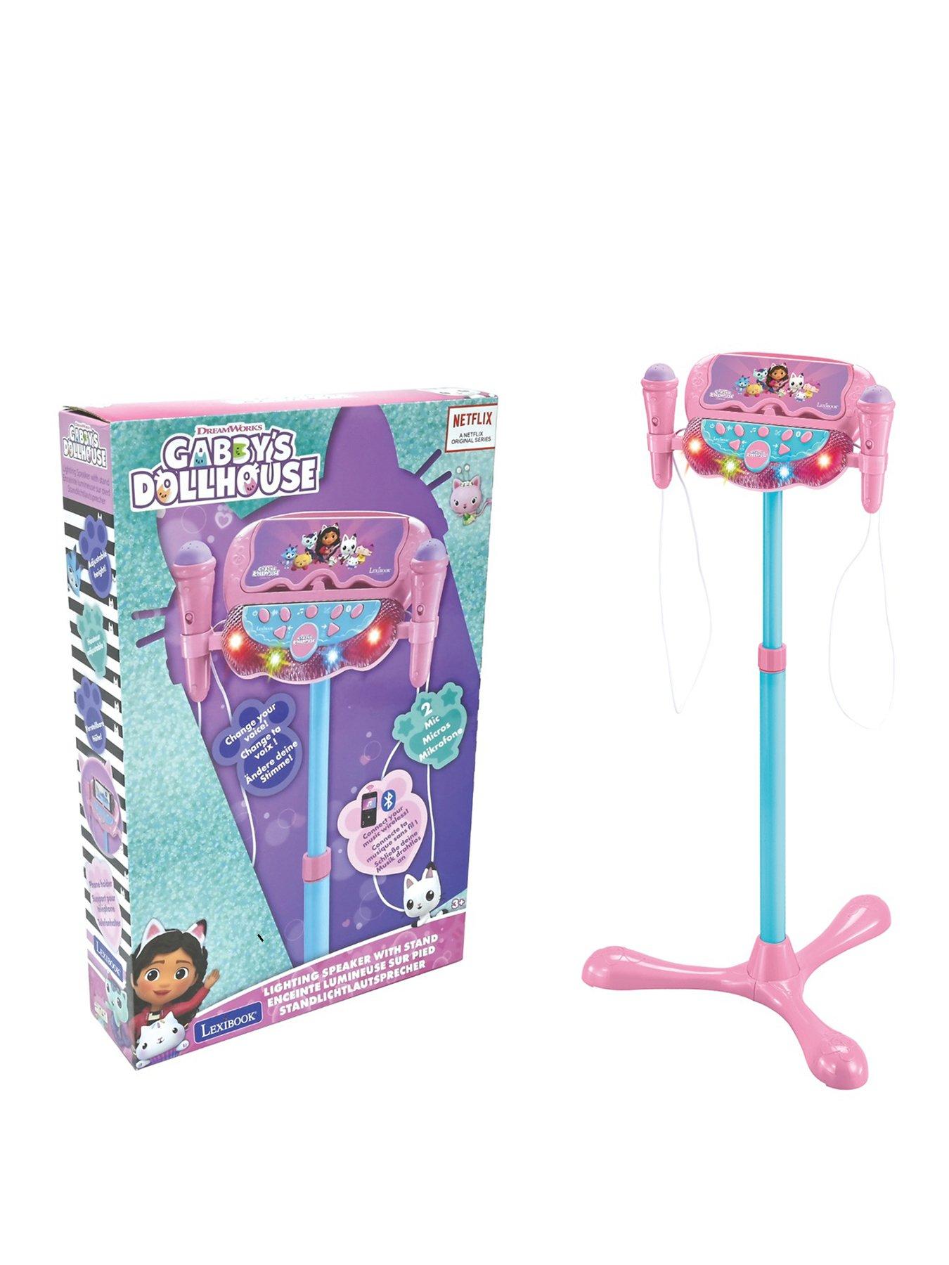 Gabby's Dollhouse Gabby's Dollhouse Adjustable Stand with 2 Mic with Voice Effects, Lights, Speaker, Bluetooth speaker