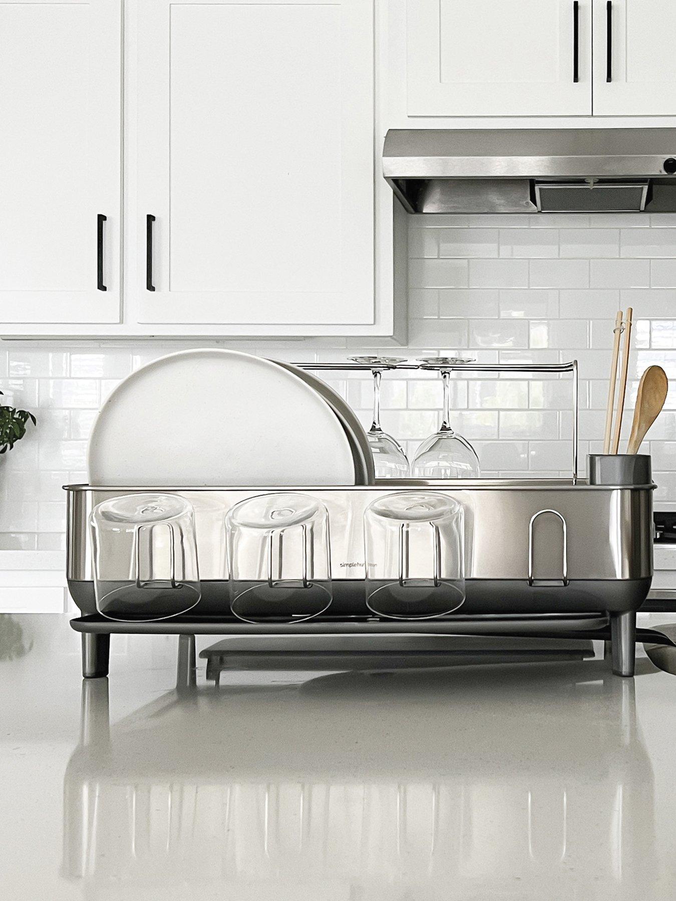 Image 1 of 7 of Simplehuman Steel Frame Dishrack, Brushed Stainless Steel