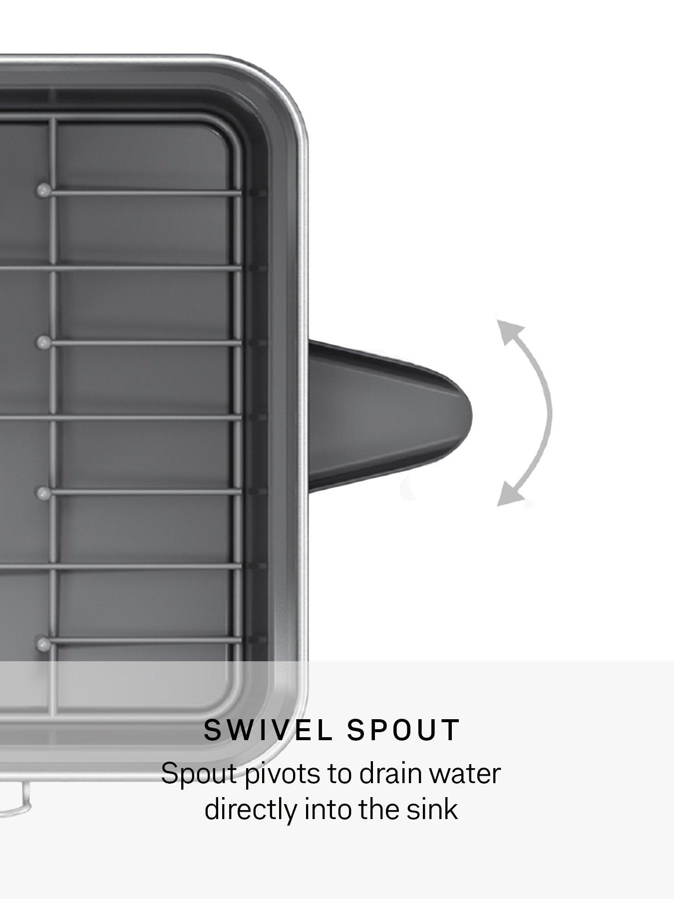 Image 3 of 7 of Simplehuman Steel Frame Dishrack, Brushed Stainless Steel