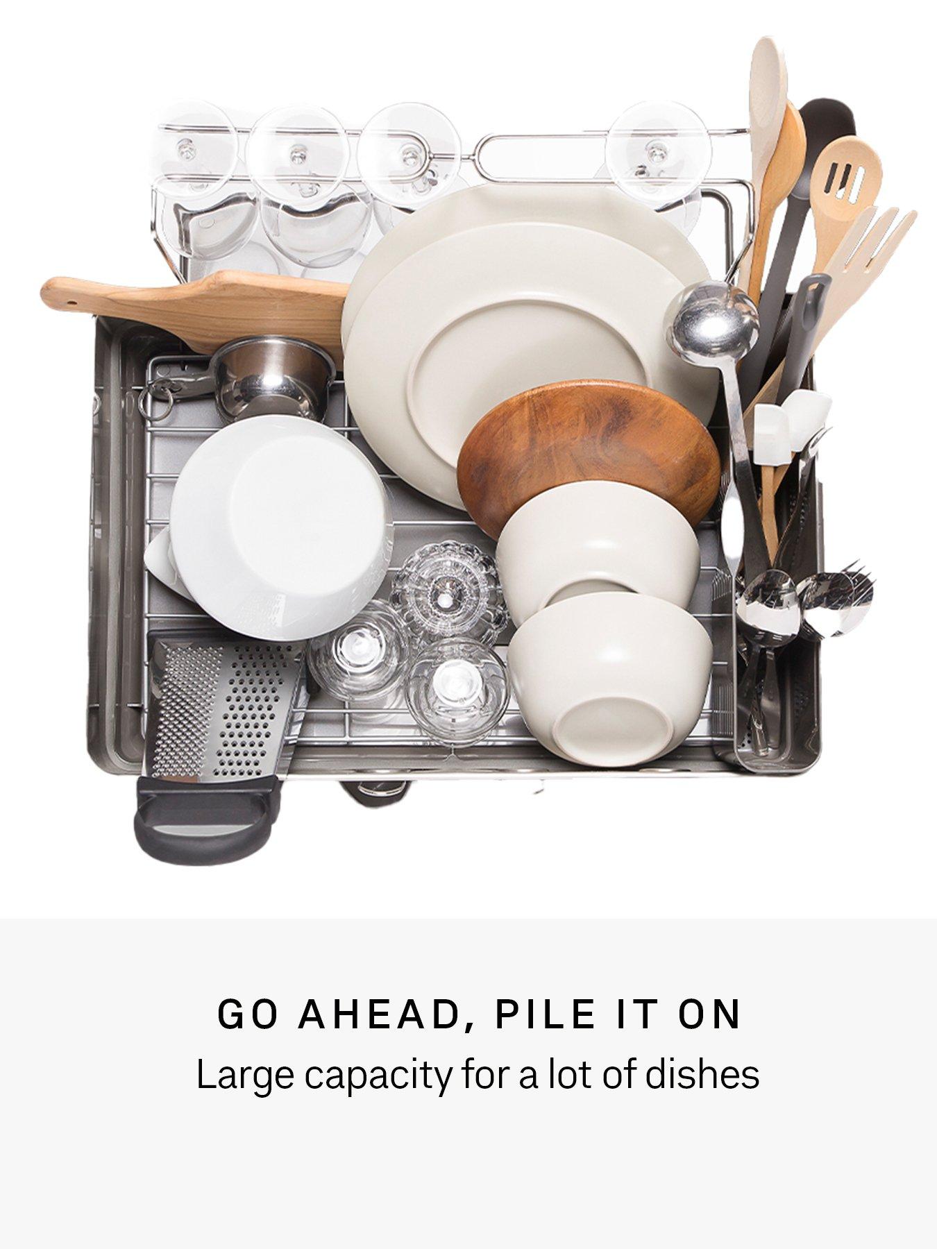 Image 5 of 7 of Simplehuman Steel Frame Dishrack, Brushed Stainless Steel