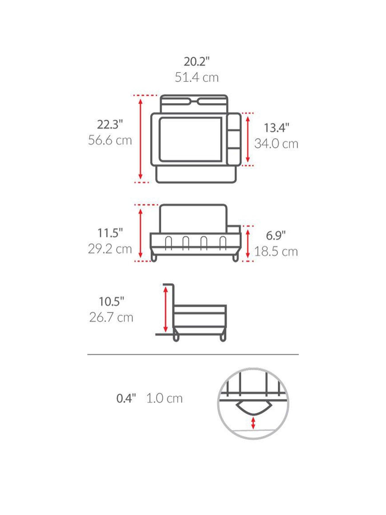 Image 7 of 7 of Simplehuman Steel Frame Dishrack, Brushed Stainless Steel