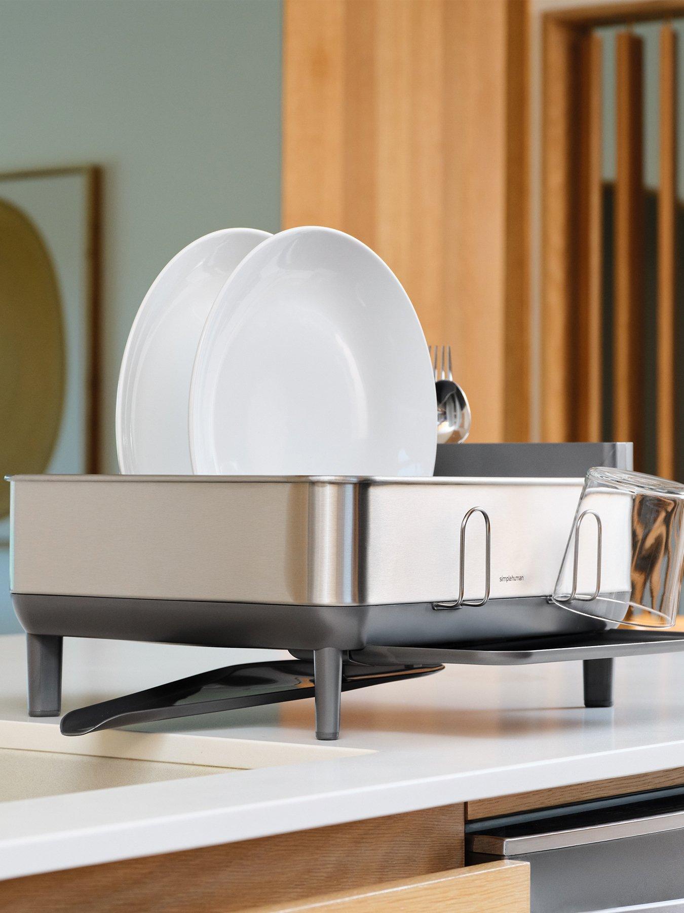 Image 1 of 7 of Simplehuman Compact Steel Frame Dishrack, Grey