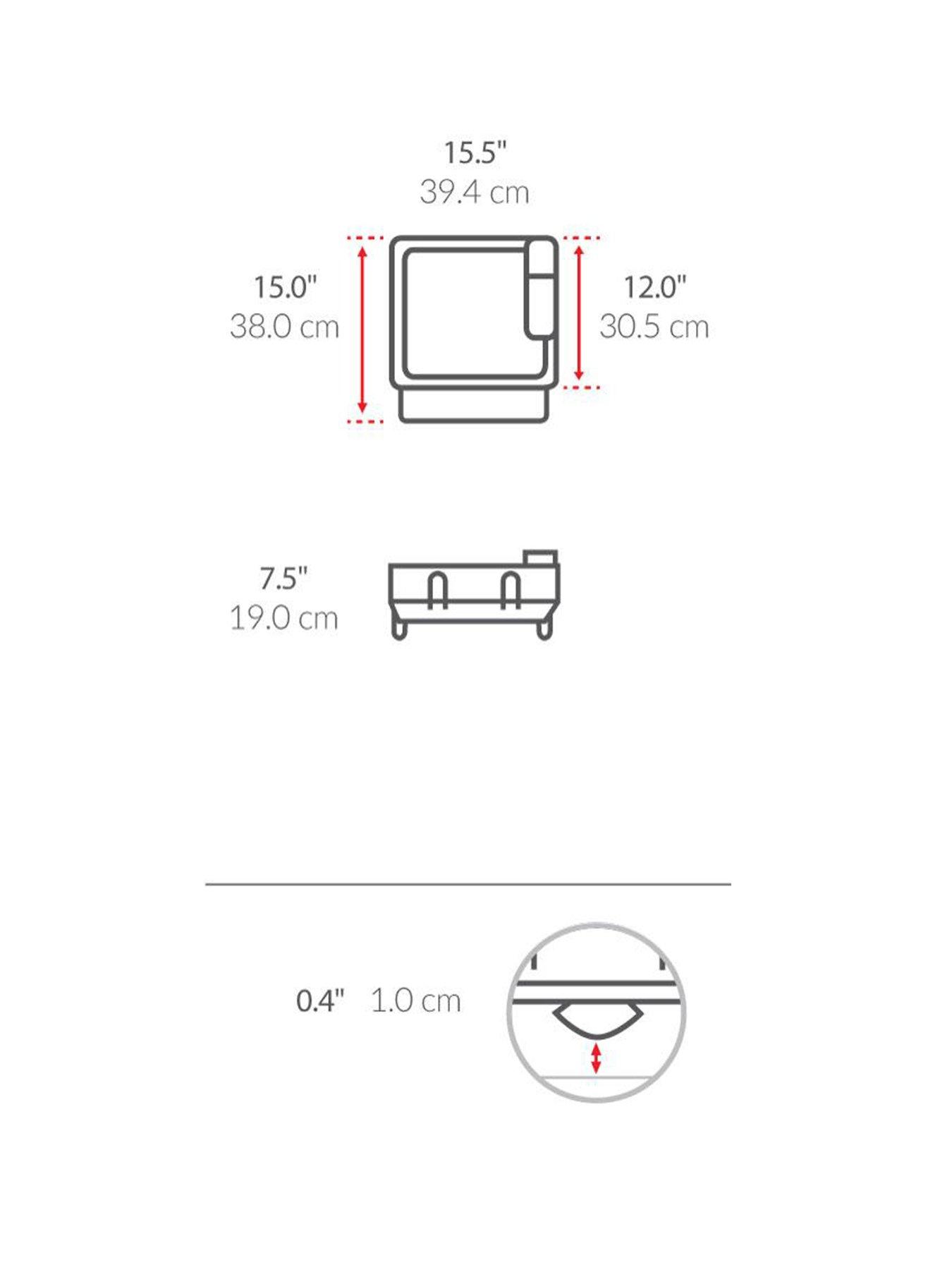 Image 7 of 7 of Simplehuman Compact Steel Frame Dishrack, Grey