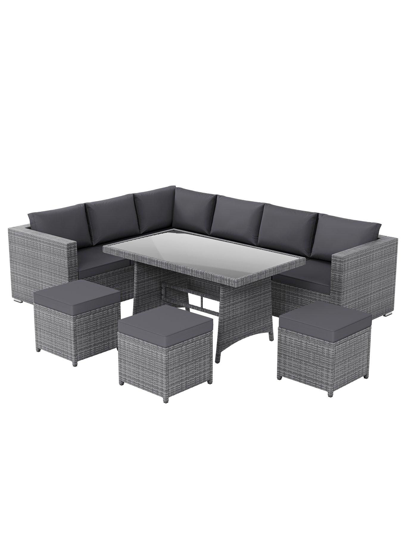 Image 7 of 7 of Garden Vida Belgrave 9 Seater Rattan Set - Grey