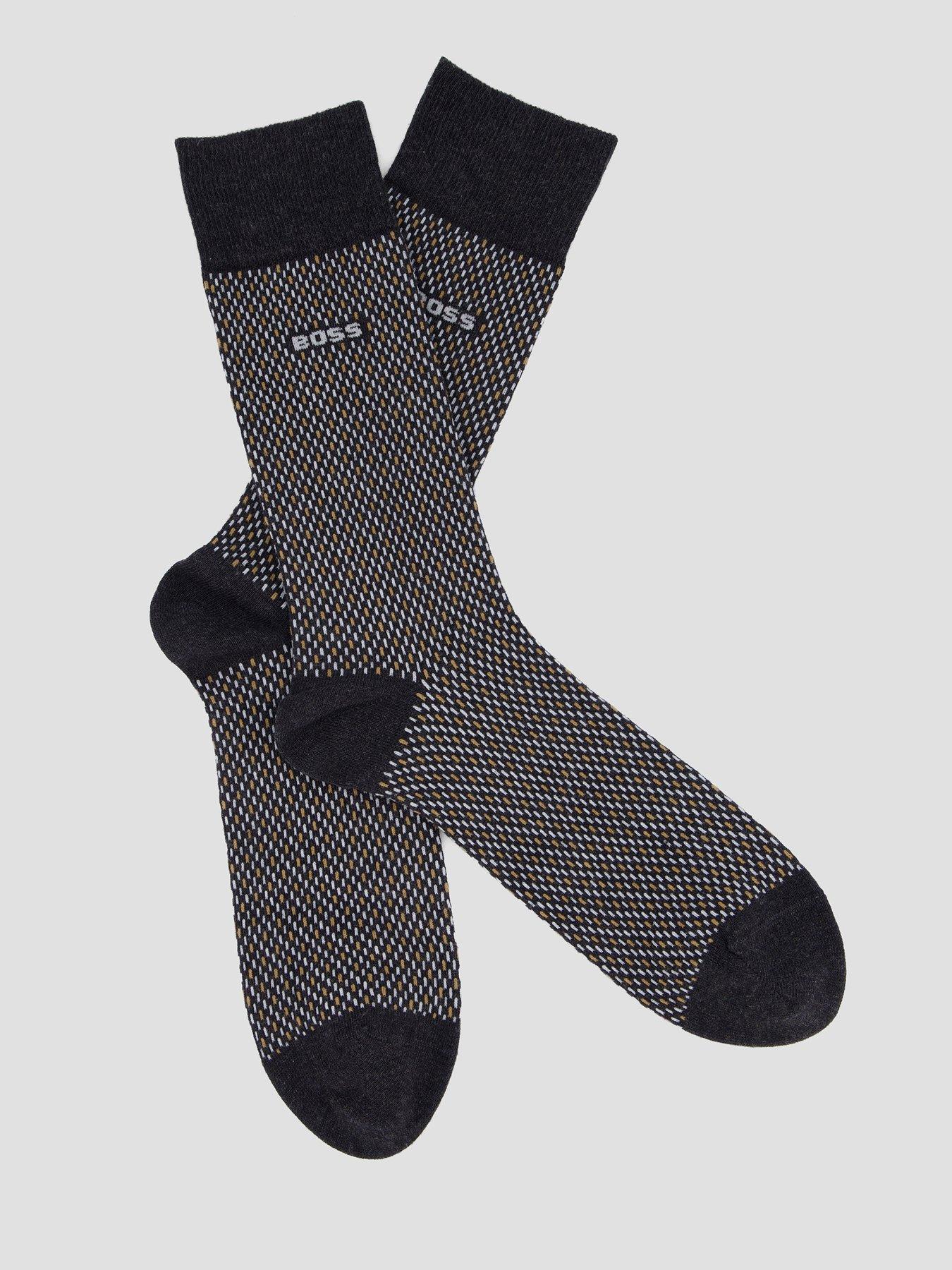 Image 2 of 3 of BOSS 2 Pack Minipattern Crew Socks - Dark Grey