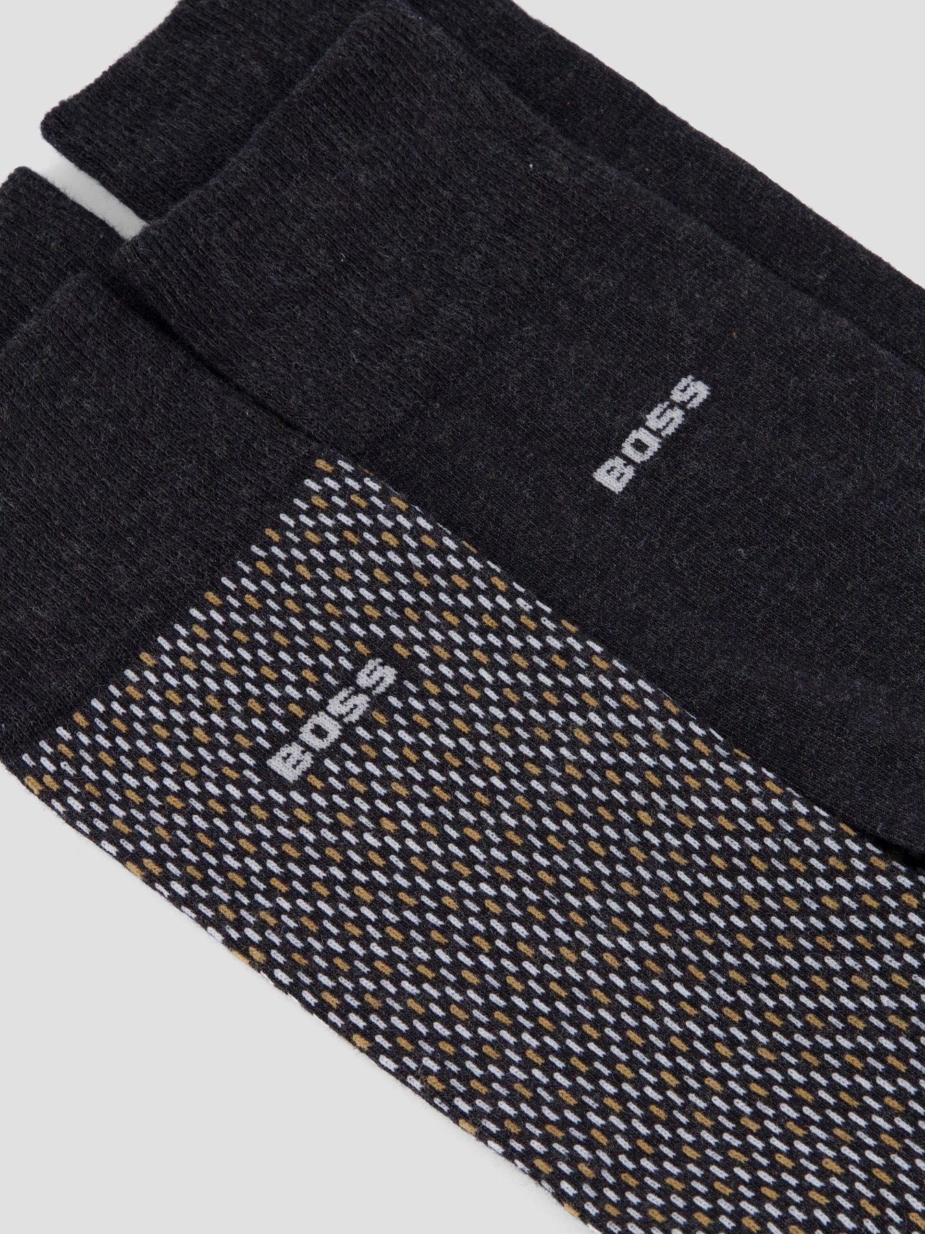 Image 3 of 3 of BOSS 2 Pack Minipattern Crew Socks - Dark Grey