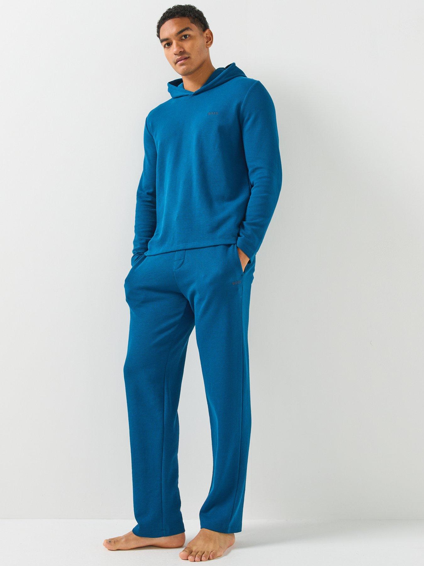 Image 3 of 5 of BOSS Loungewear Open Hem Pants - Blue