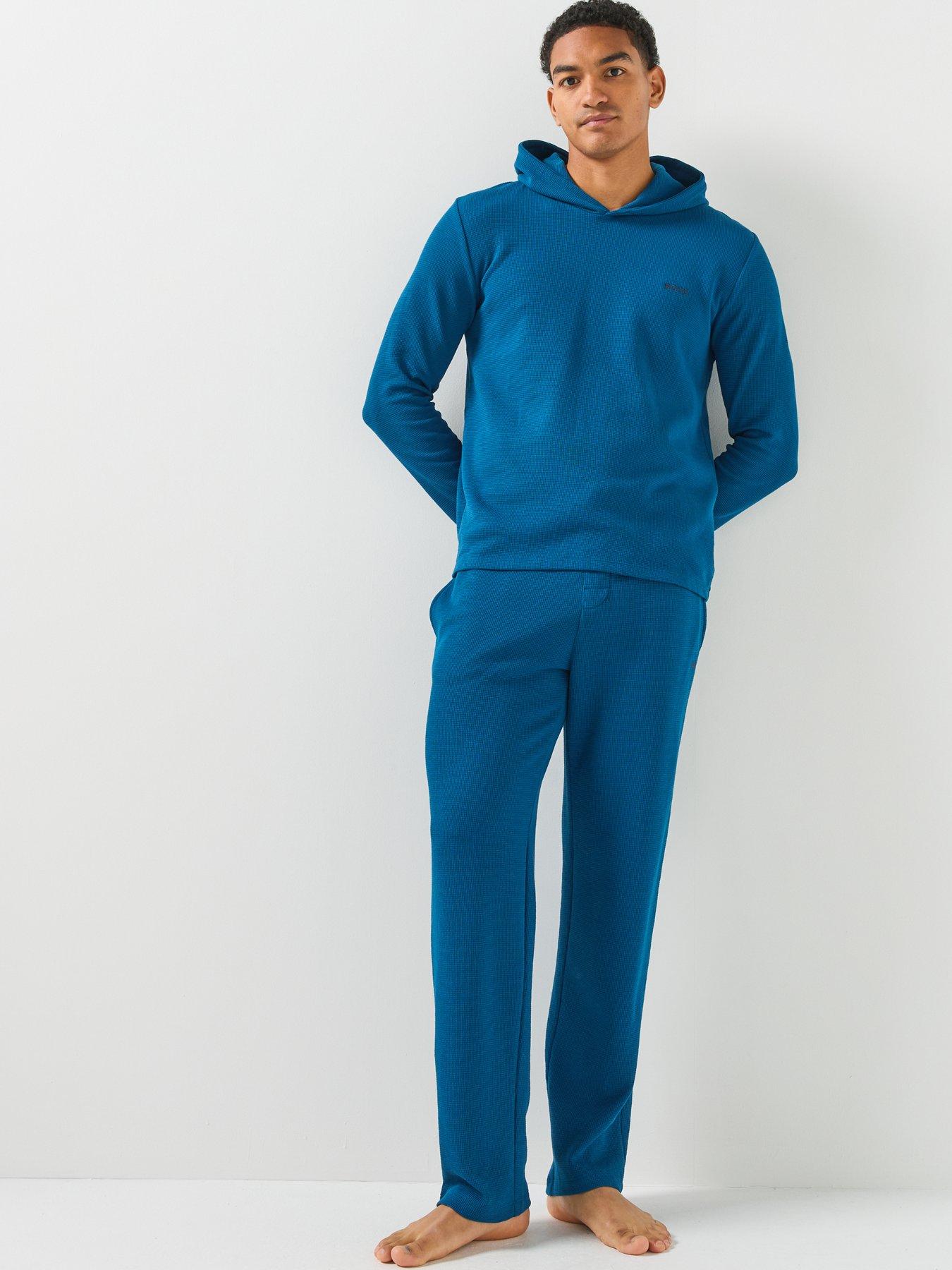 Image 4 of 5 of BOSS Loungewear Open Hem Pants - Blue