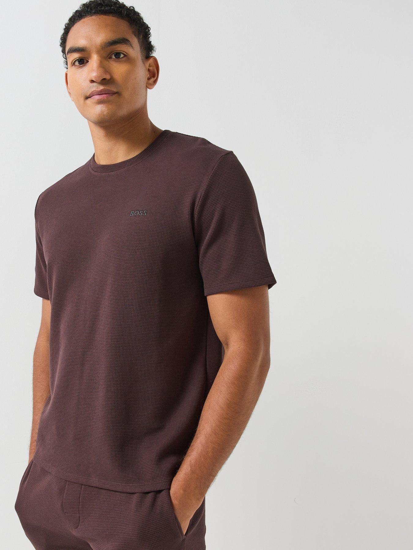 BOSS Boss Regular Fit Waffle Loungewear T-shirt - Brown