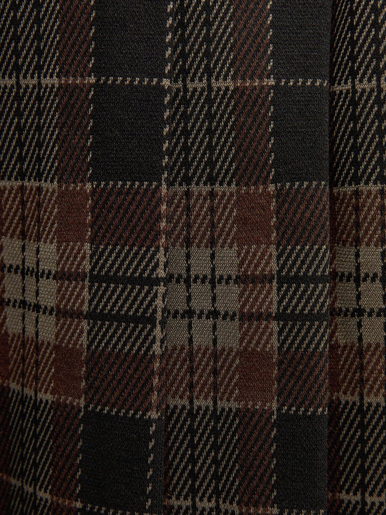Image 6 of 6 of New Look Ponte Check Pleated Mini Skirt - Multi