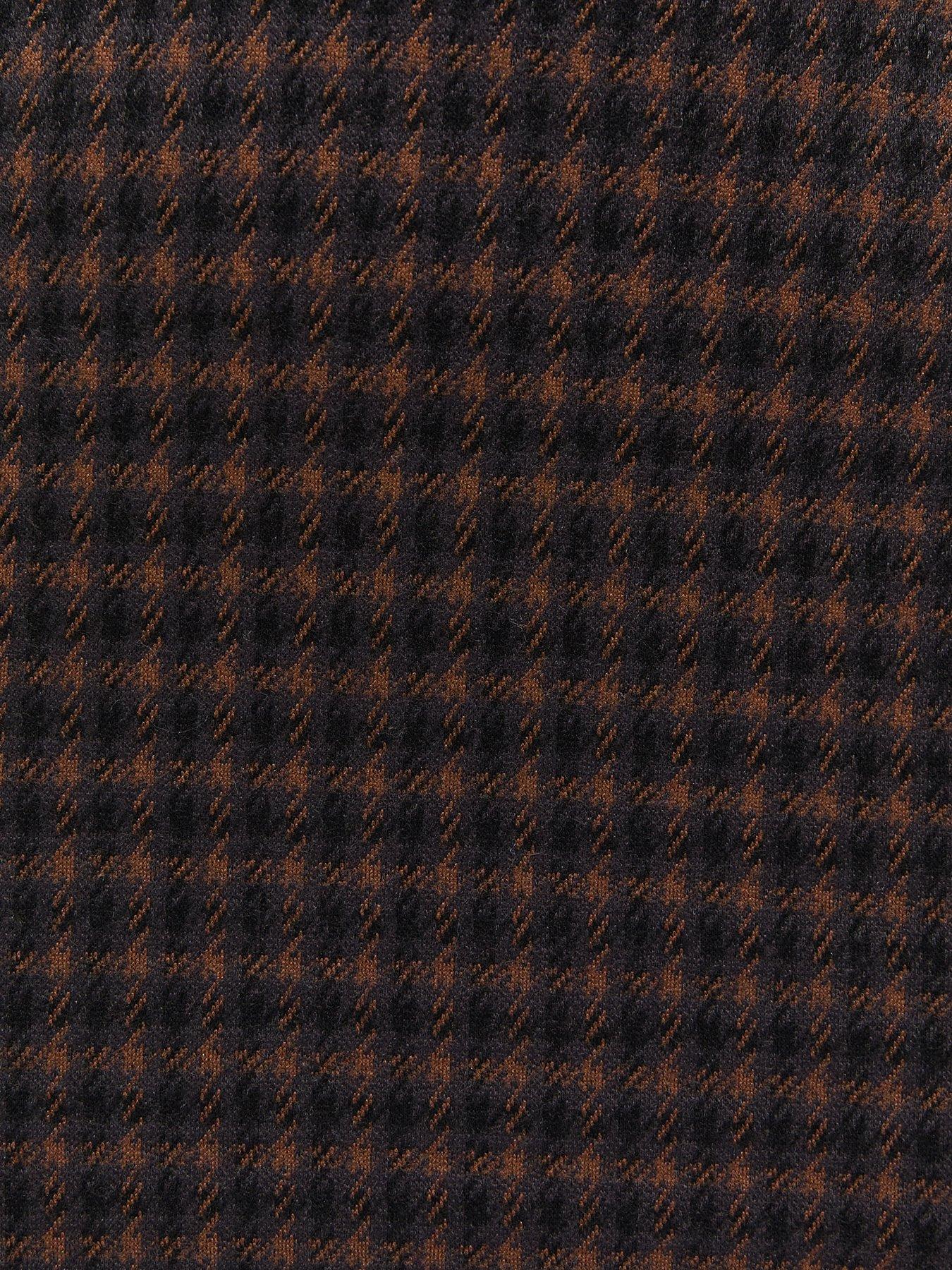 Image 5 of 5 of New Look Brown Jacquard Jersey Check Tube Mini Skirt