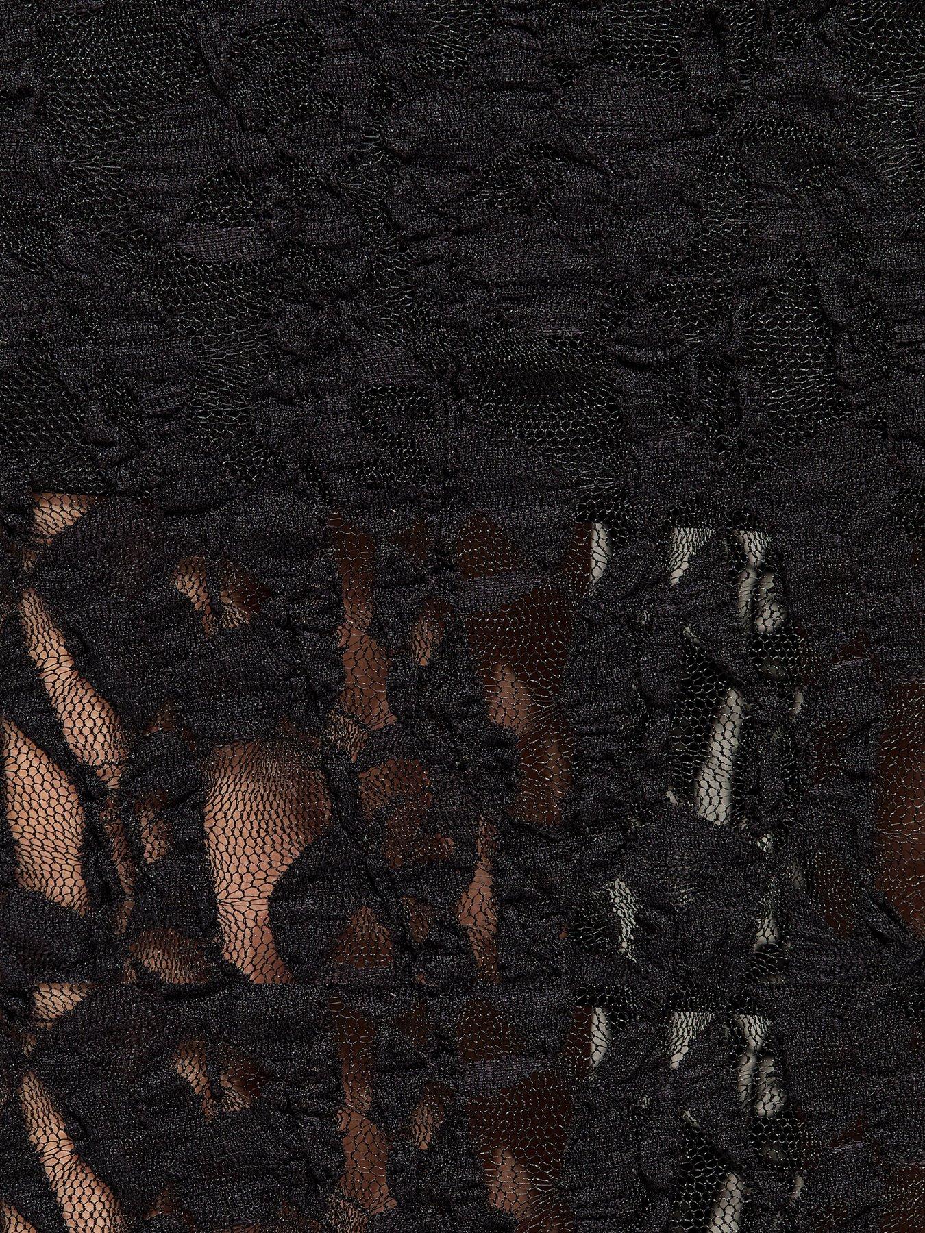 Image 5 of 5 of New Look Sheer Lace Midaxi Skirt - Black
