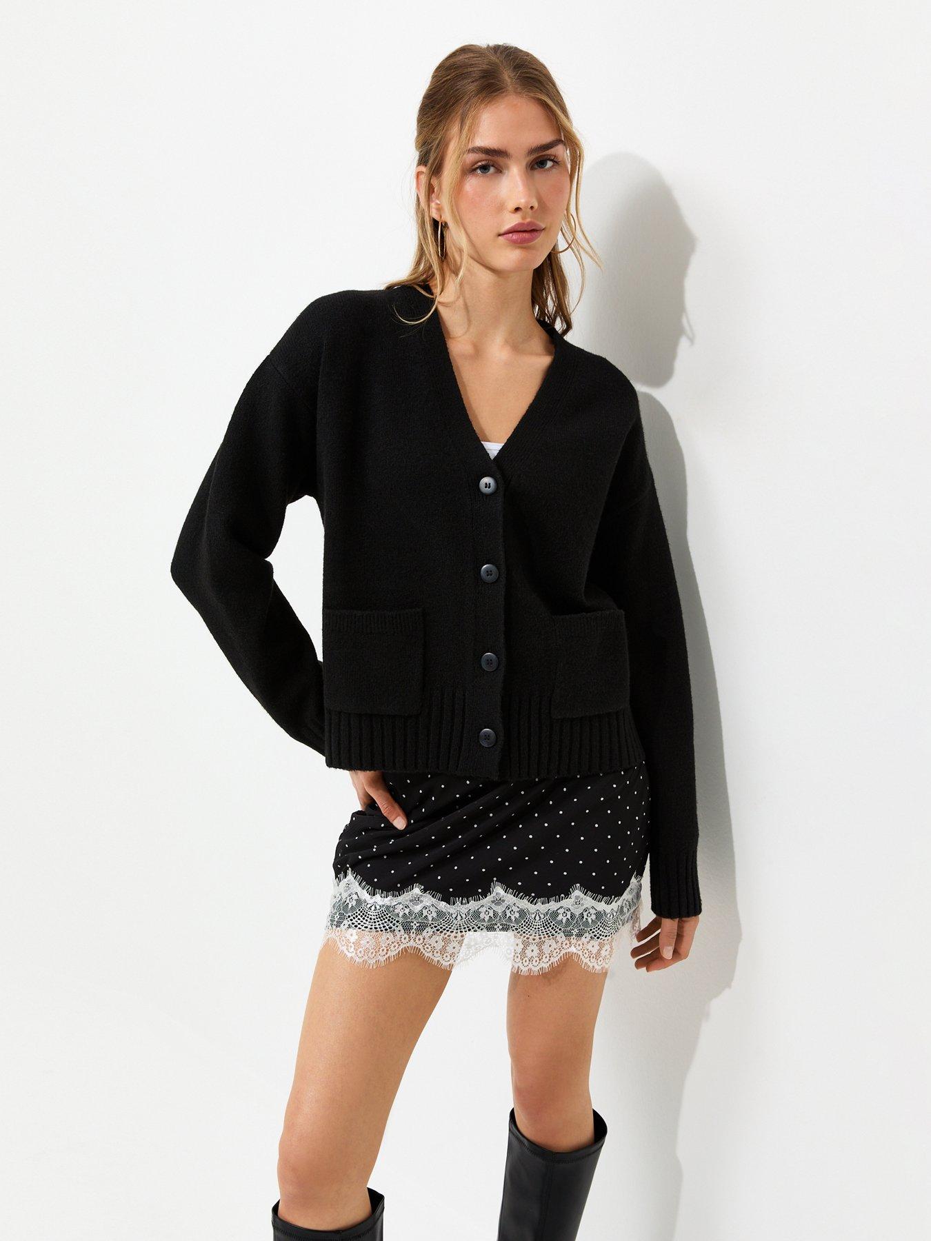 New Look Knitted Meet The Jean Pocket Cardigan - Black