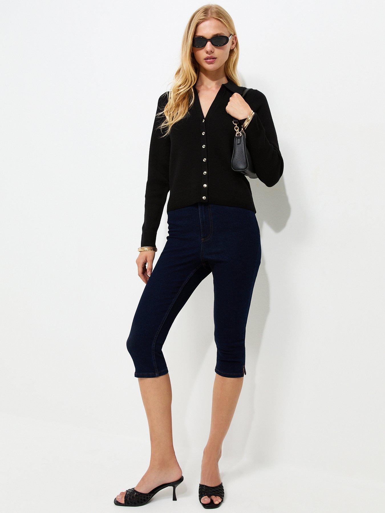 New Look Compact Knit Collared Cardigan - Black