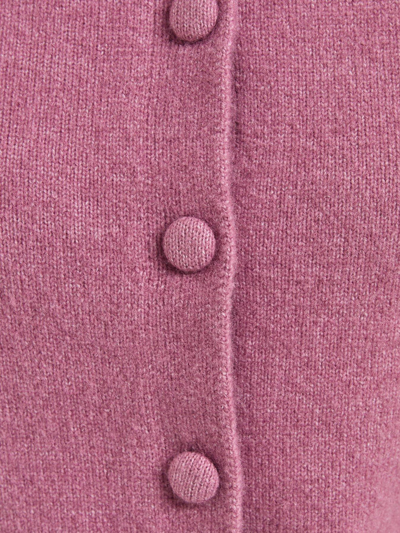 Image 5 of 5 of New Look Midweight Knit Collared Button Front Cardigan - Pink