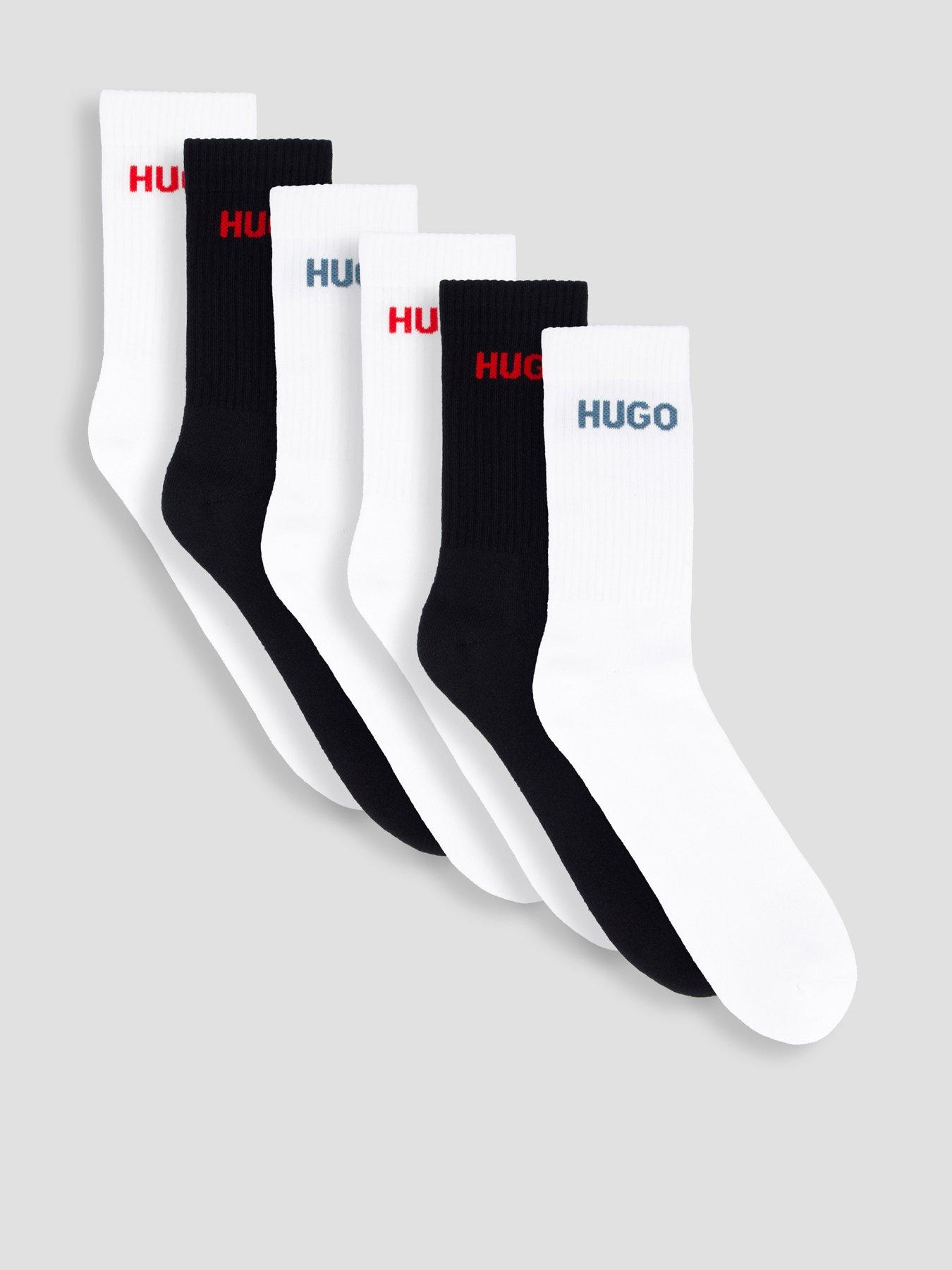 Image 1 of 3 of HUGO Mens 6 Pack Rib Logo Sweatshirt Socks - Multi
