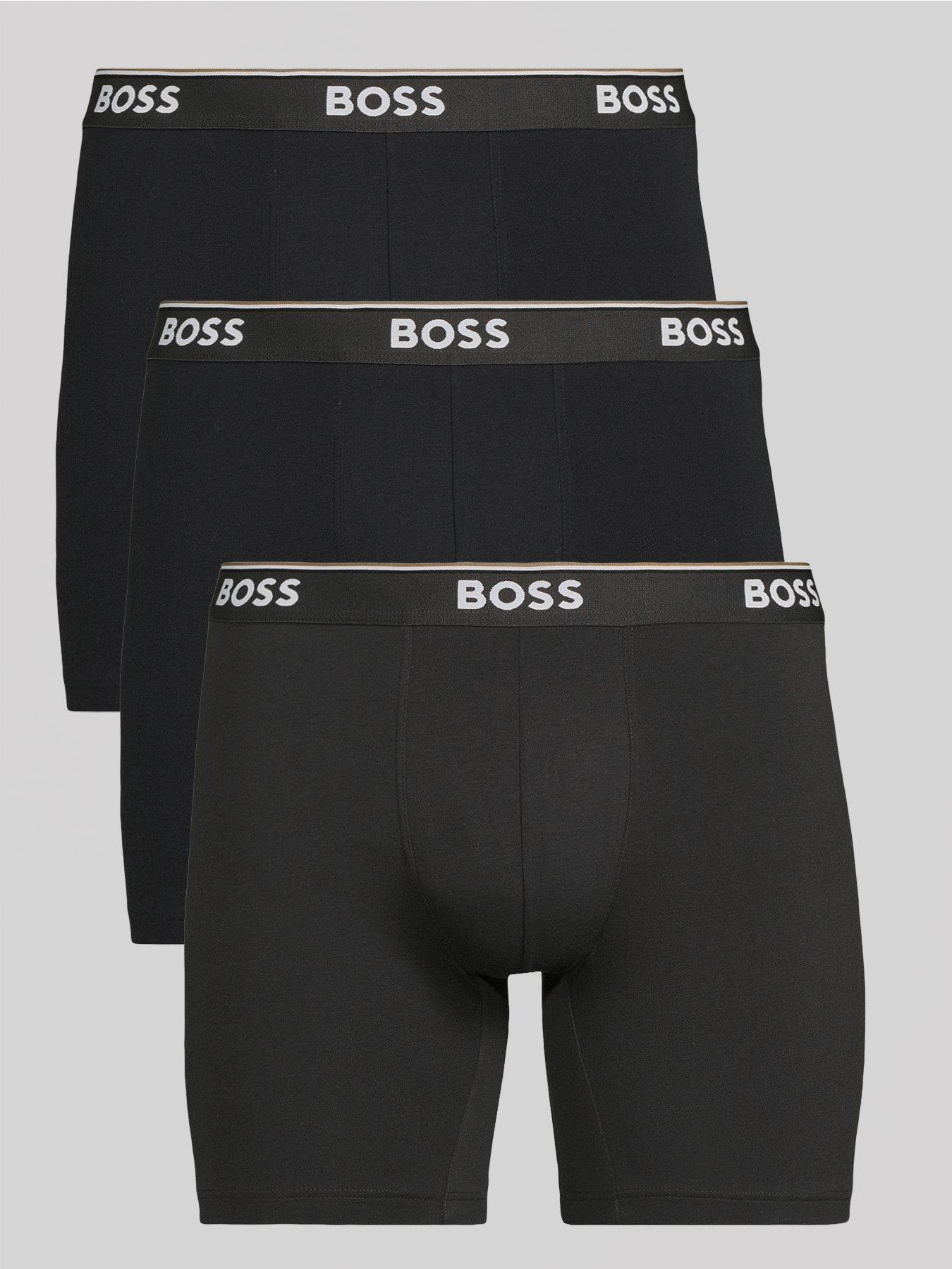 Image 1 of 3 of BOSS Mens Boss 3 Pack Power Long Boxer Briefs - Black