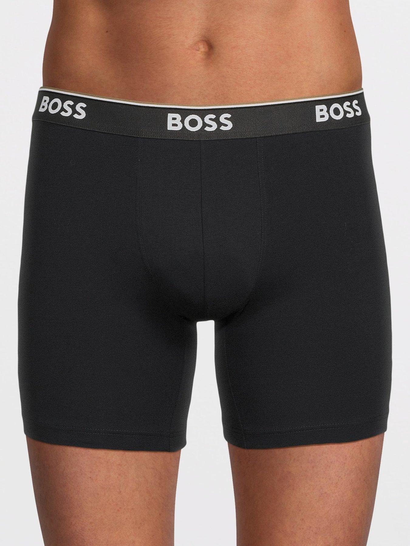 Image 2 of 3 of BOSS Mens Boss 3 Pack Power Long Boxer Briefs - Black