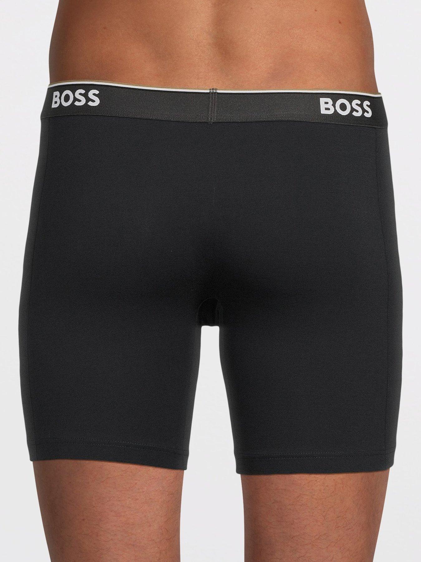 Image 3 of 3 of BOSS Mens Boss 3 Pack Power Long Boxer Briefs - Black