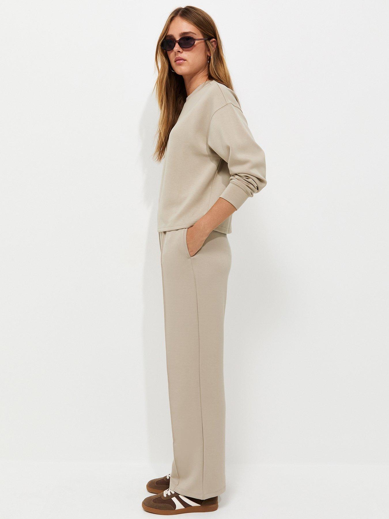New Look Premium Stone Wide Leg Co-ord Joggers