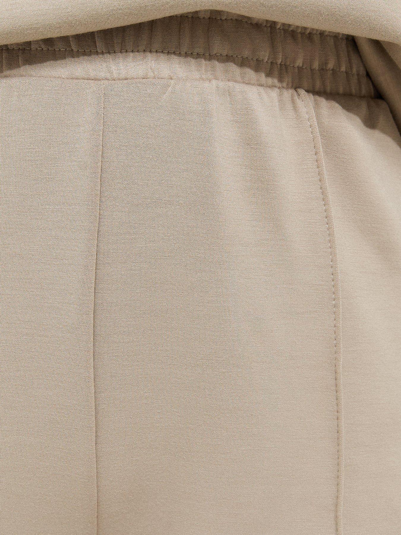 Image 4 of 4 of New Look Premium Wide Leg Joggers - Beige