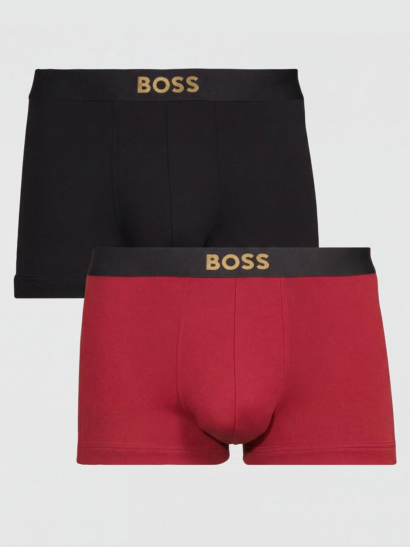 Image 1 of 3 of BOSS Boss Trunk 2 Pack Gold Logo Gift Set Trunks - Red