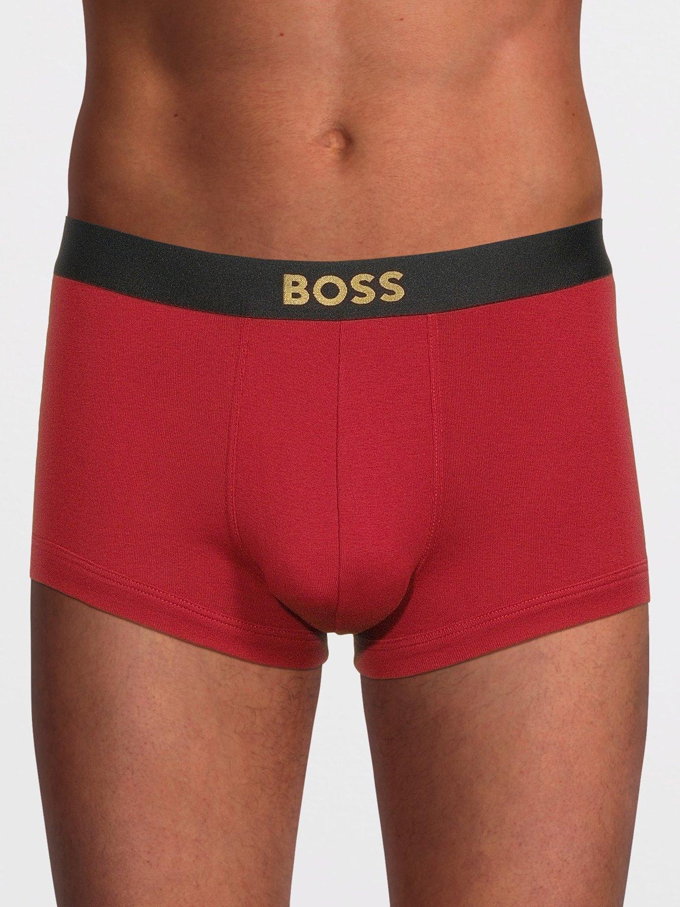 Image 2 of 3 of BOSS Boss Trunk 2 Pack Gold Logo Gift Set Trunks - Red